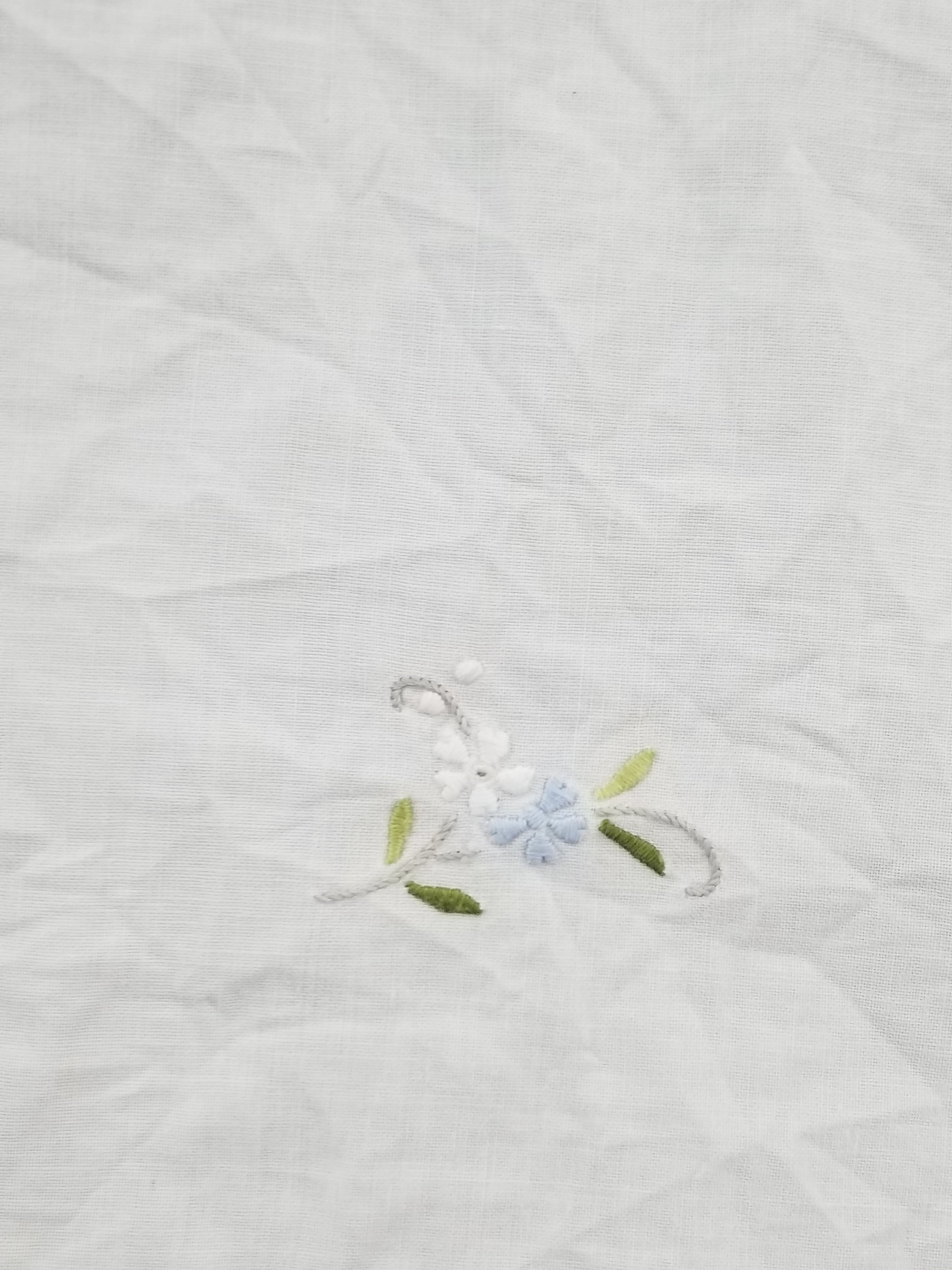 Vintage Beautiful Floral Madeira Hand Embroidered Tablecloth 242x158cm