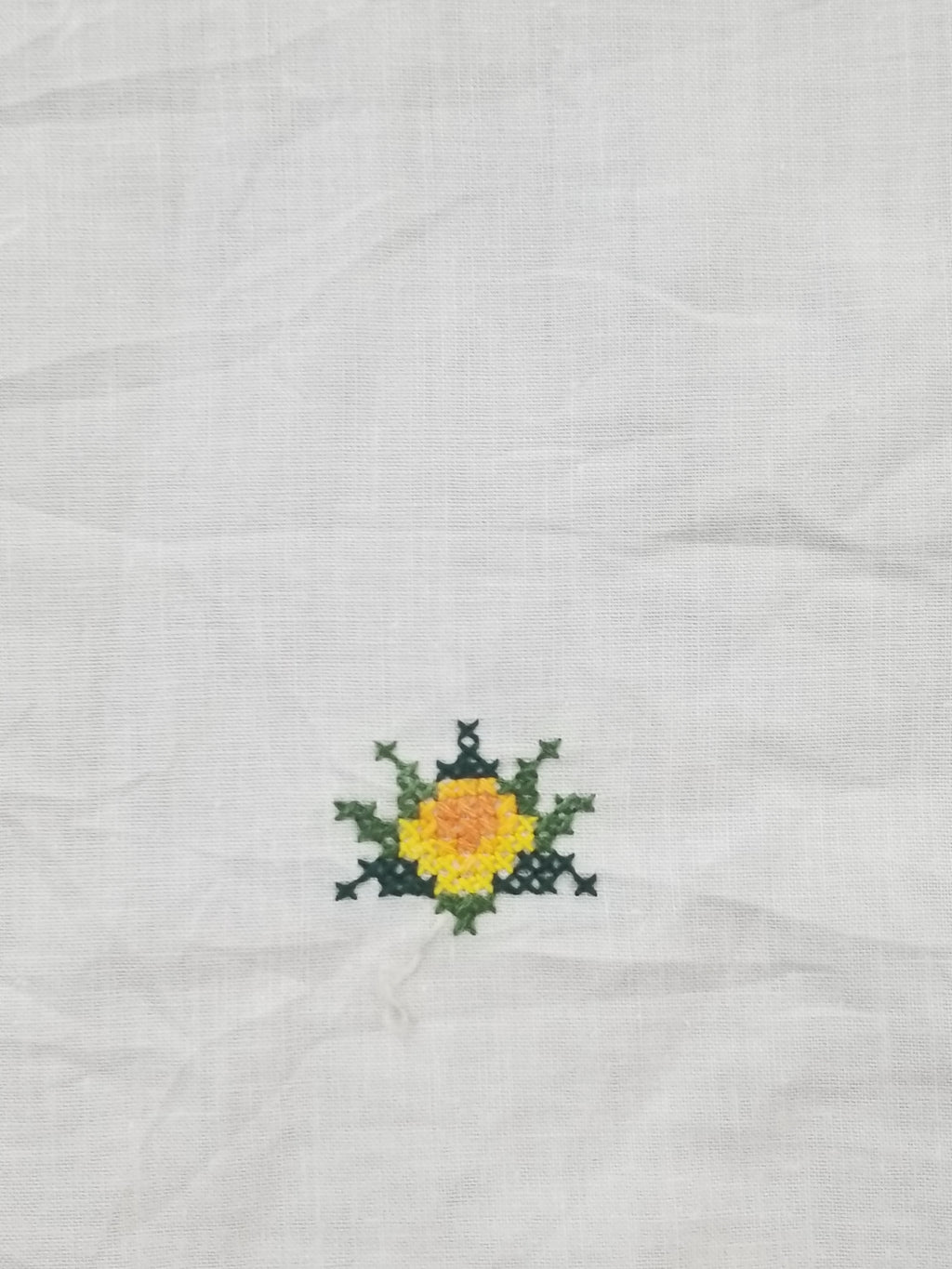 Vintage Beautiful Cross Stitch Hand Embroidered Floral Tablecloth 252x167cm