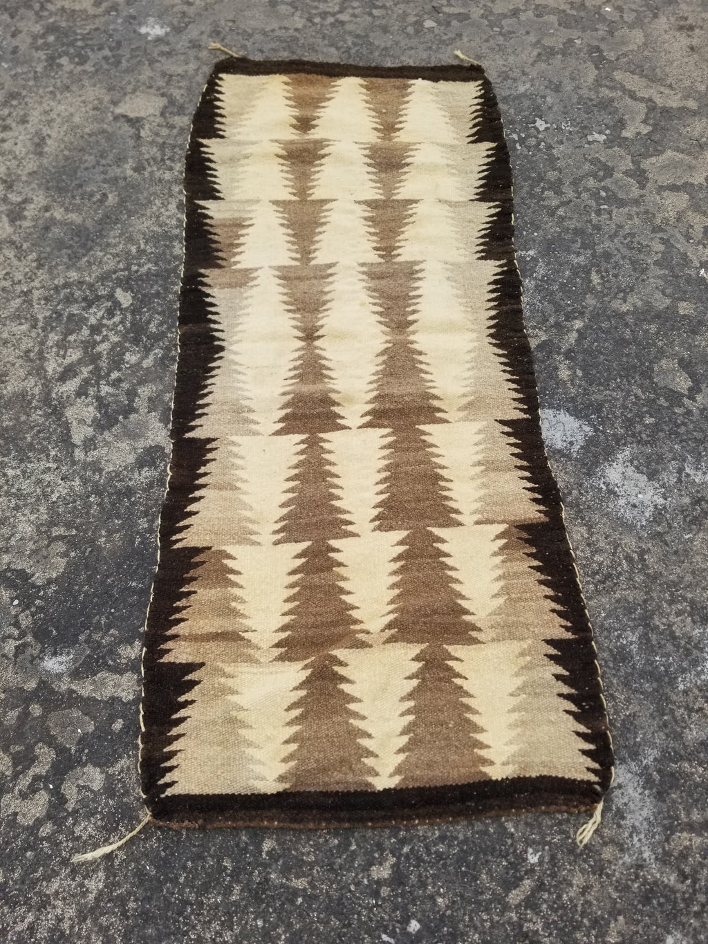 Antique Traditional Navajo Handwoven Native American Wool Rug 48x19in