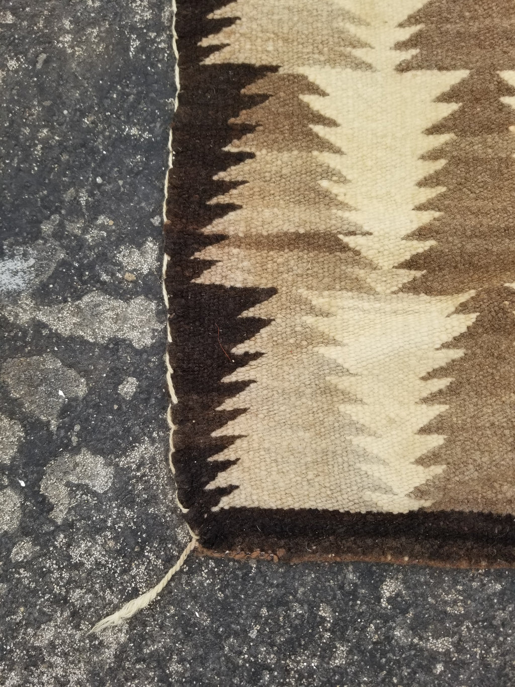 Antique Traditional Navajo Handwoven Native American Wool Rug 48x19in