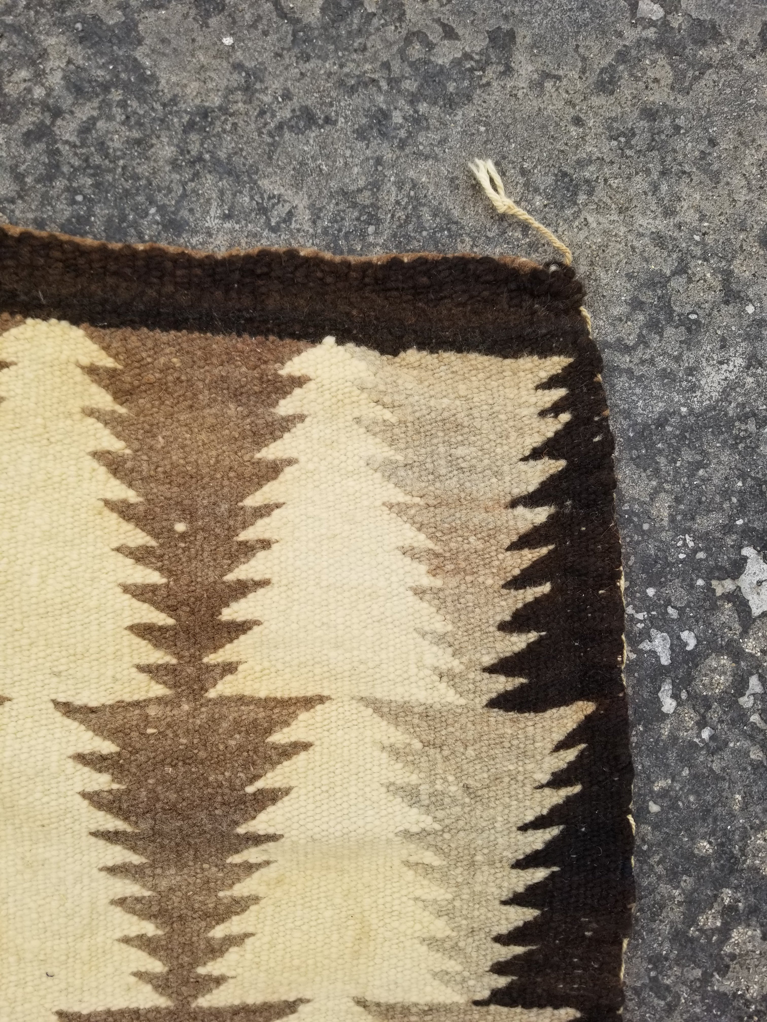 Antique Traditional Navajo Handwoven Native American Wool Rug 48x19in