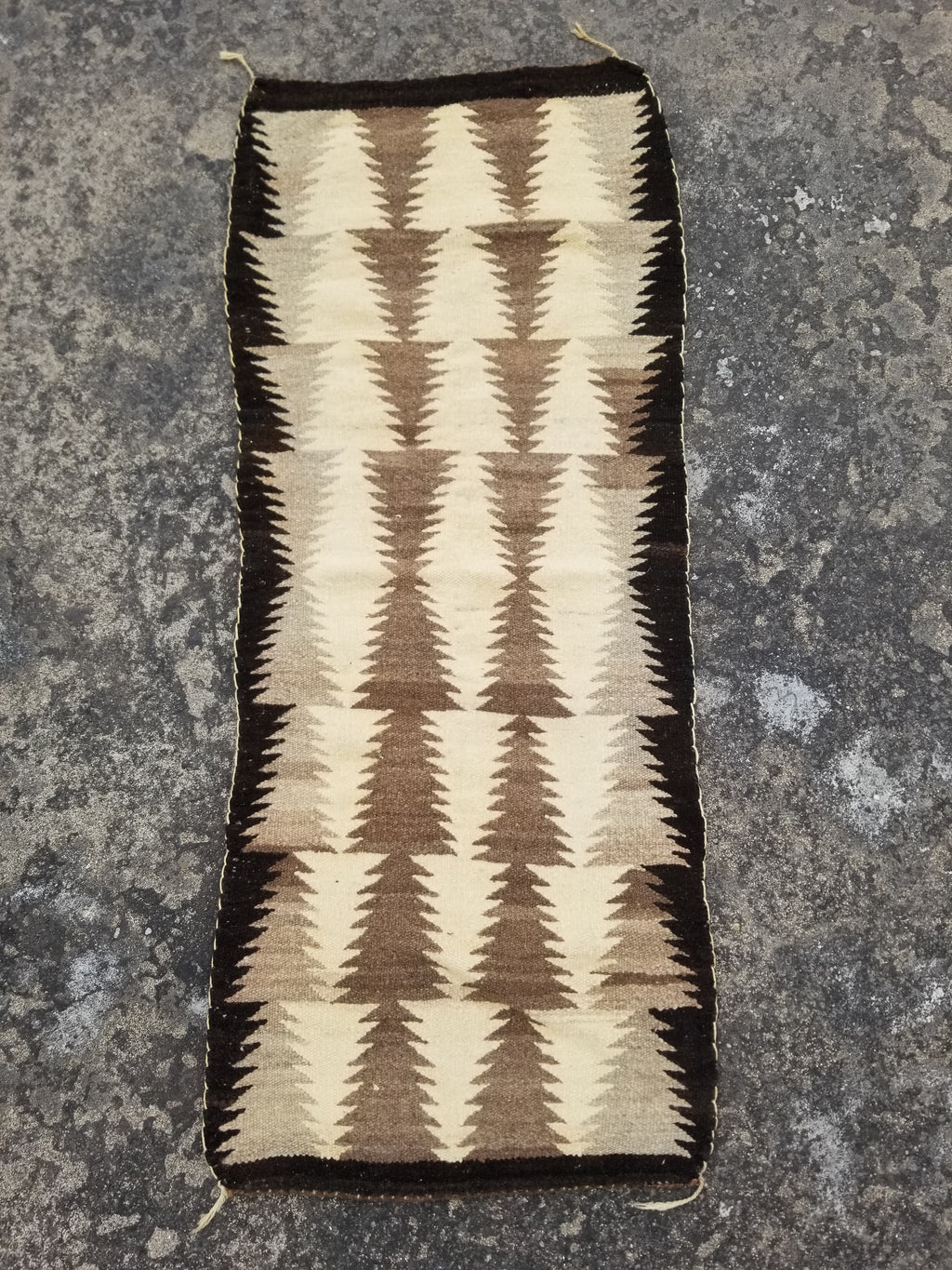 Antique Traditional Navajo Handwoven Native American Wool Rug 48x19in