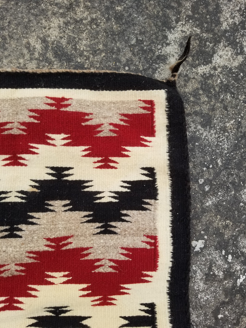 Antique Traditional Navajo Handwoven Native American Ganado Wool Rug 27x18in