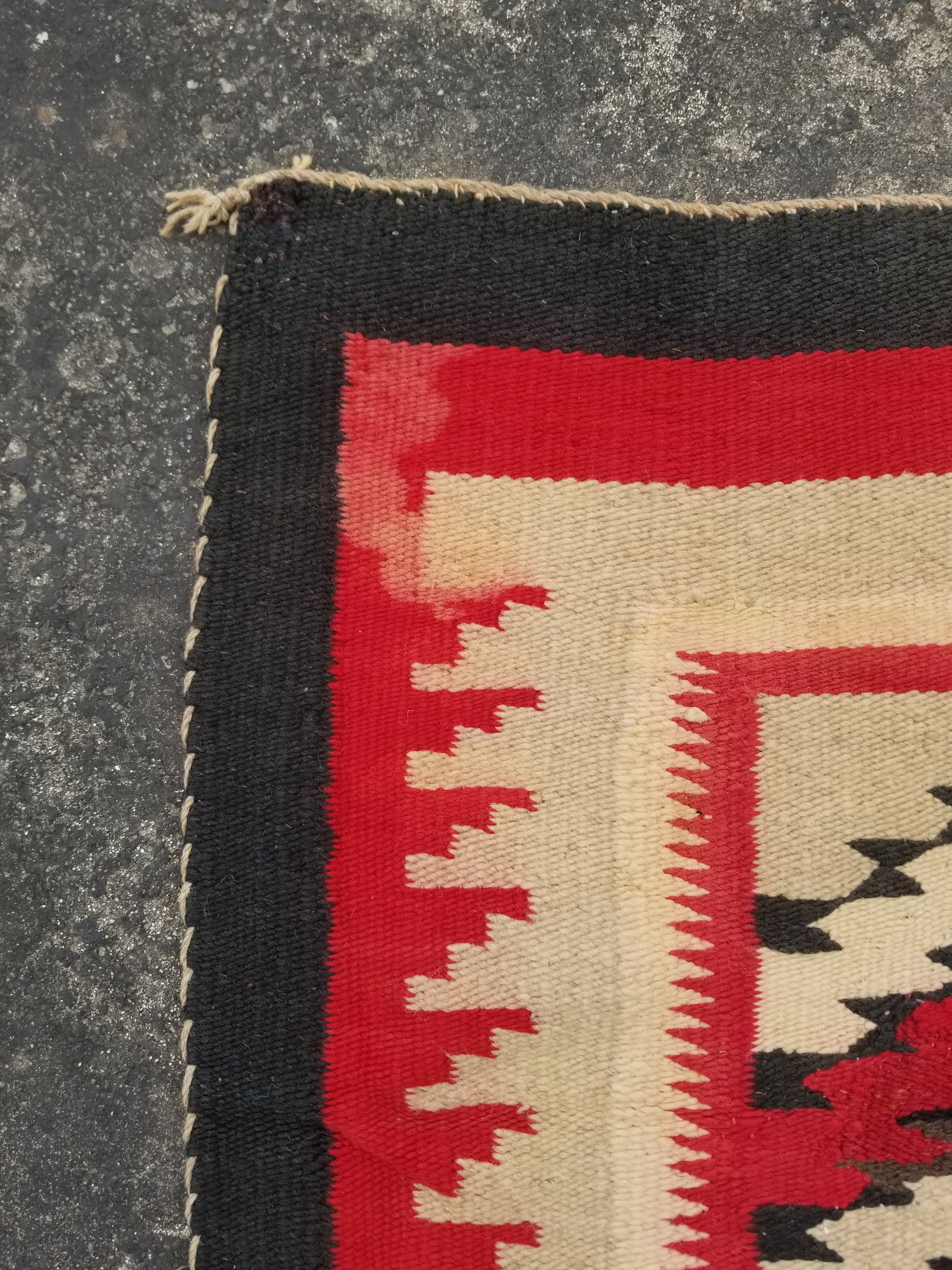 Antique Navajo Handwoven Native American Klagetoh Rug Wool Blanket 60x29in