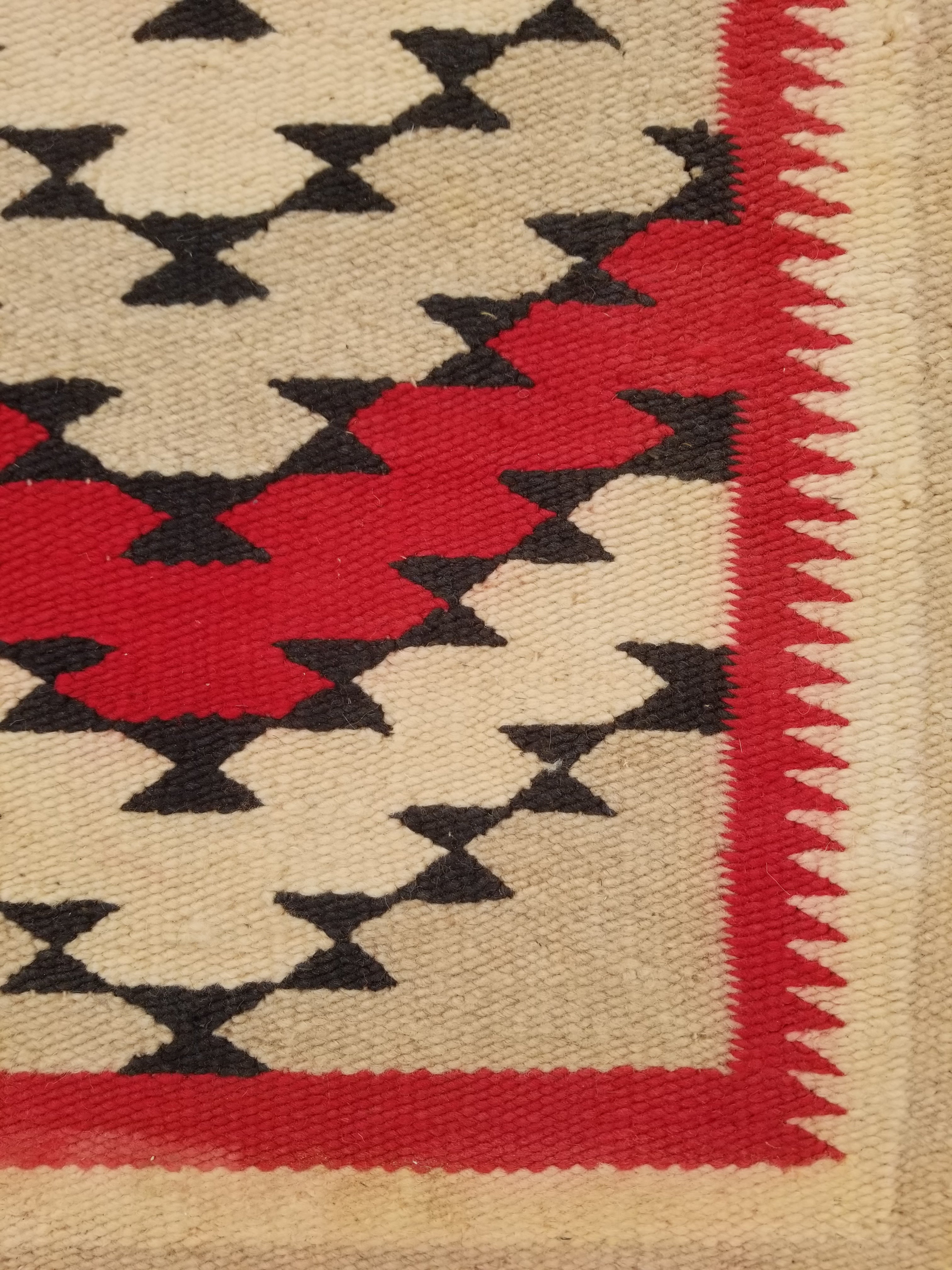 Antique Navajo Handwoven Native American Klagetoh Rug Wool Blanket 60x29in