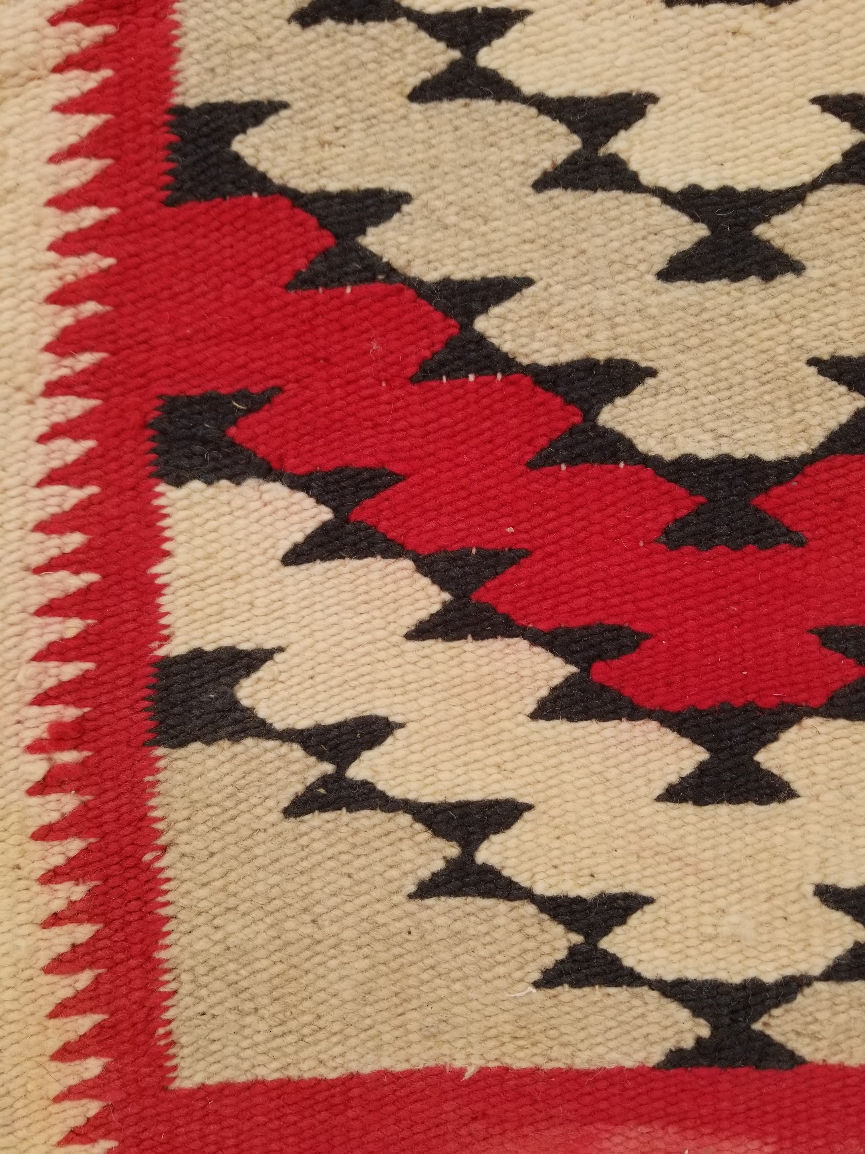 Antique Navajo Handwoven Native American Klagetoh Rug Wool Blanket 60x29in