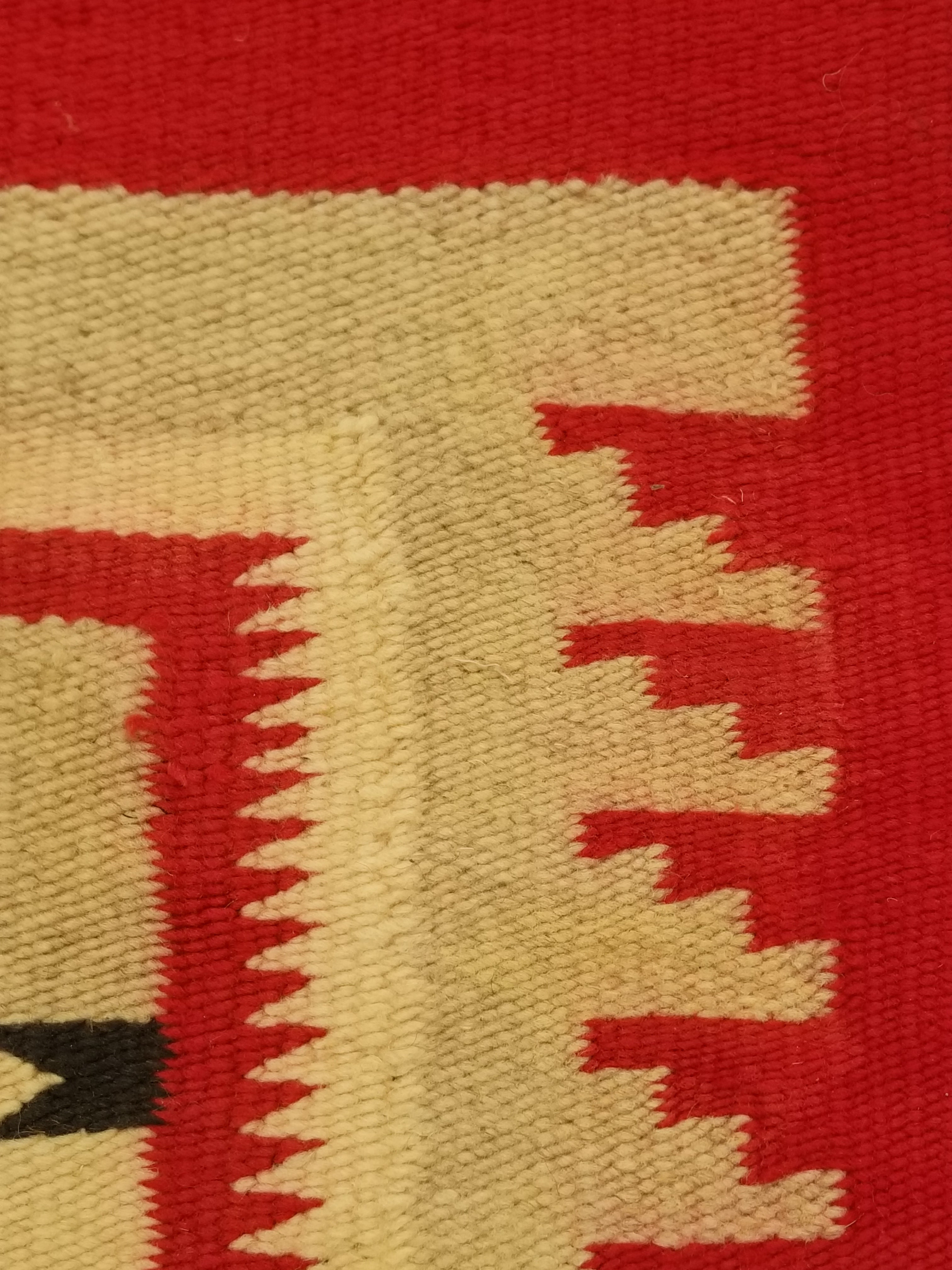 Antique Navajo Handwoven Native American Klagetoh Rug Wool Blanket 60x29in