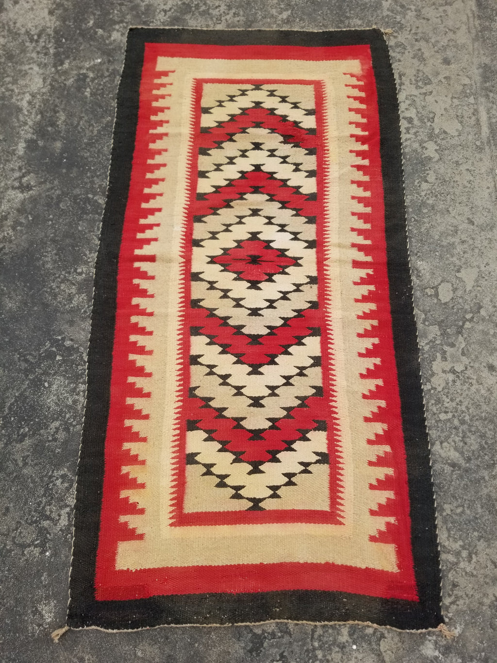 Antique Navajo Handwoven Native American Klagetoh Rug Wool Blanket 60x29in