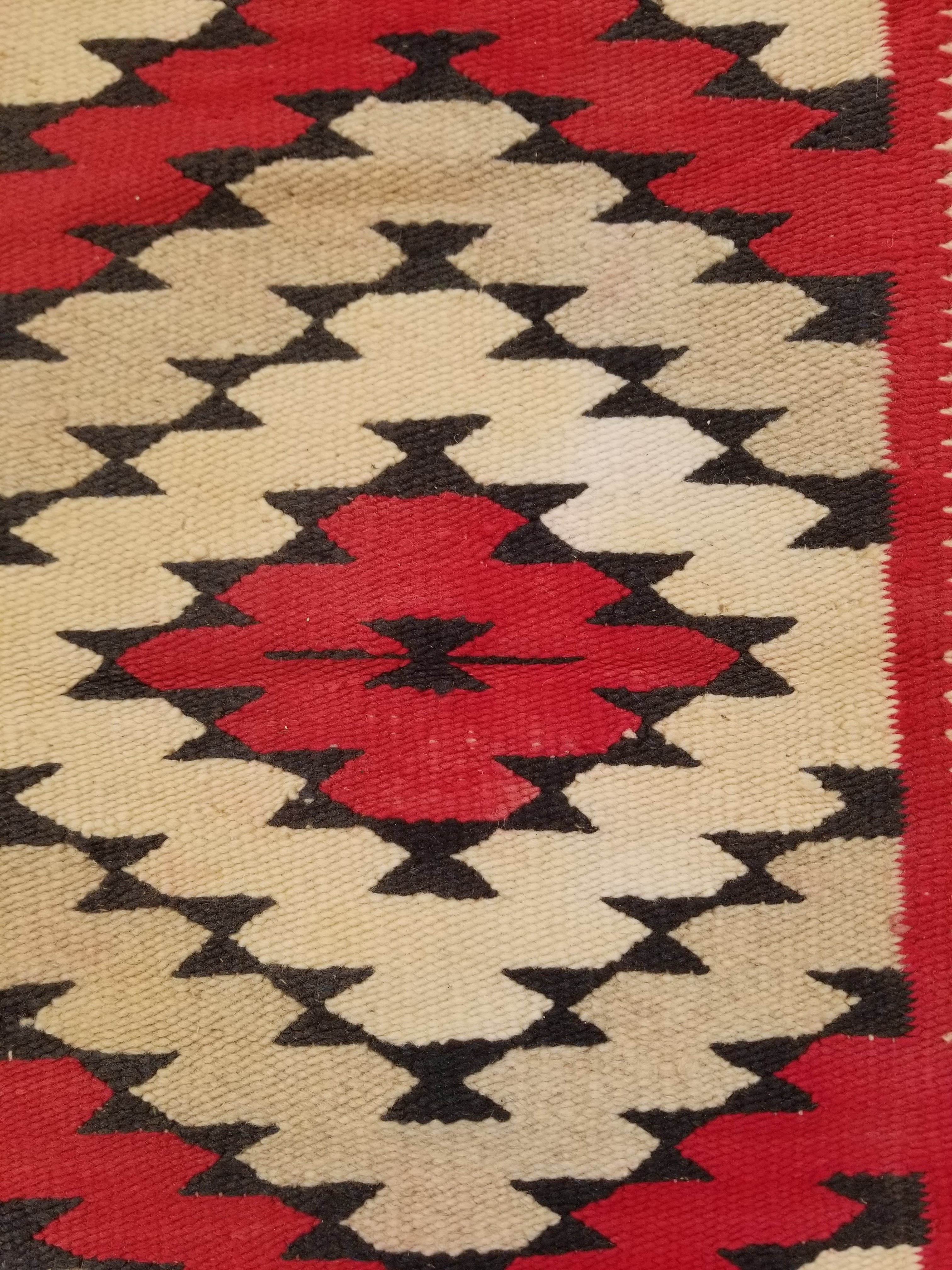 Antique Navajo Handwoven Native American Klagetoh Rug Wool Blanket 60x29in