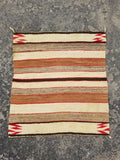 Antique Handwoven Native American Indian Navajo Saddle Blanket Wool Rug 33x30in