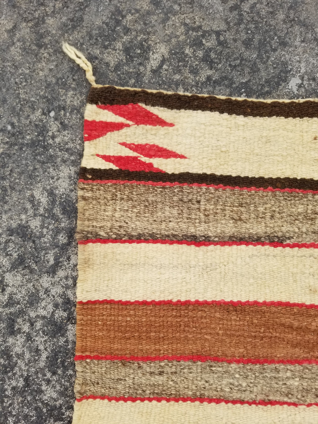 Antique Handwoven Native American Indian Navajo Saddle Blanket Wool Rug 33x30in
