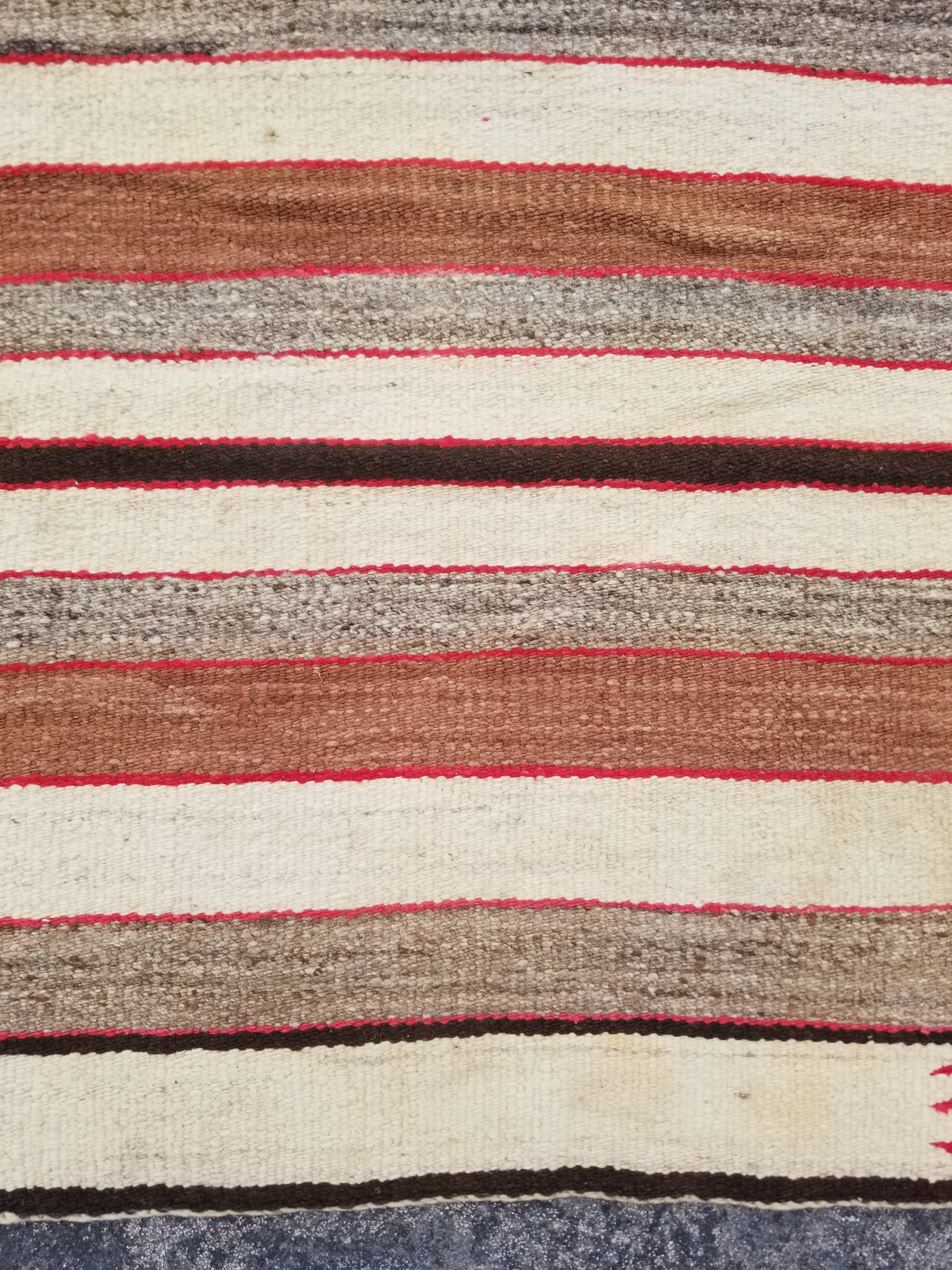 Antique Handwoven Native American Indian Navajo Saddle Blanket Wool Rug 33x30in