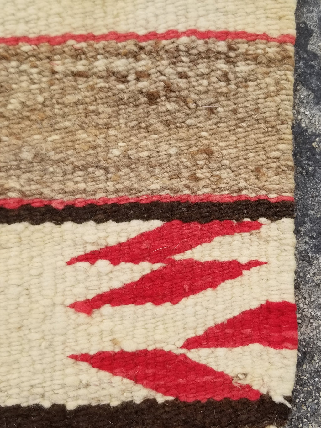Antique Handwoven Native American Indian Navajo Saddle Blanket Wool Rug 33x30in