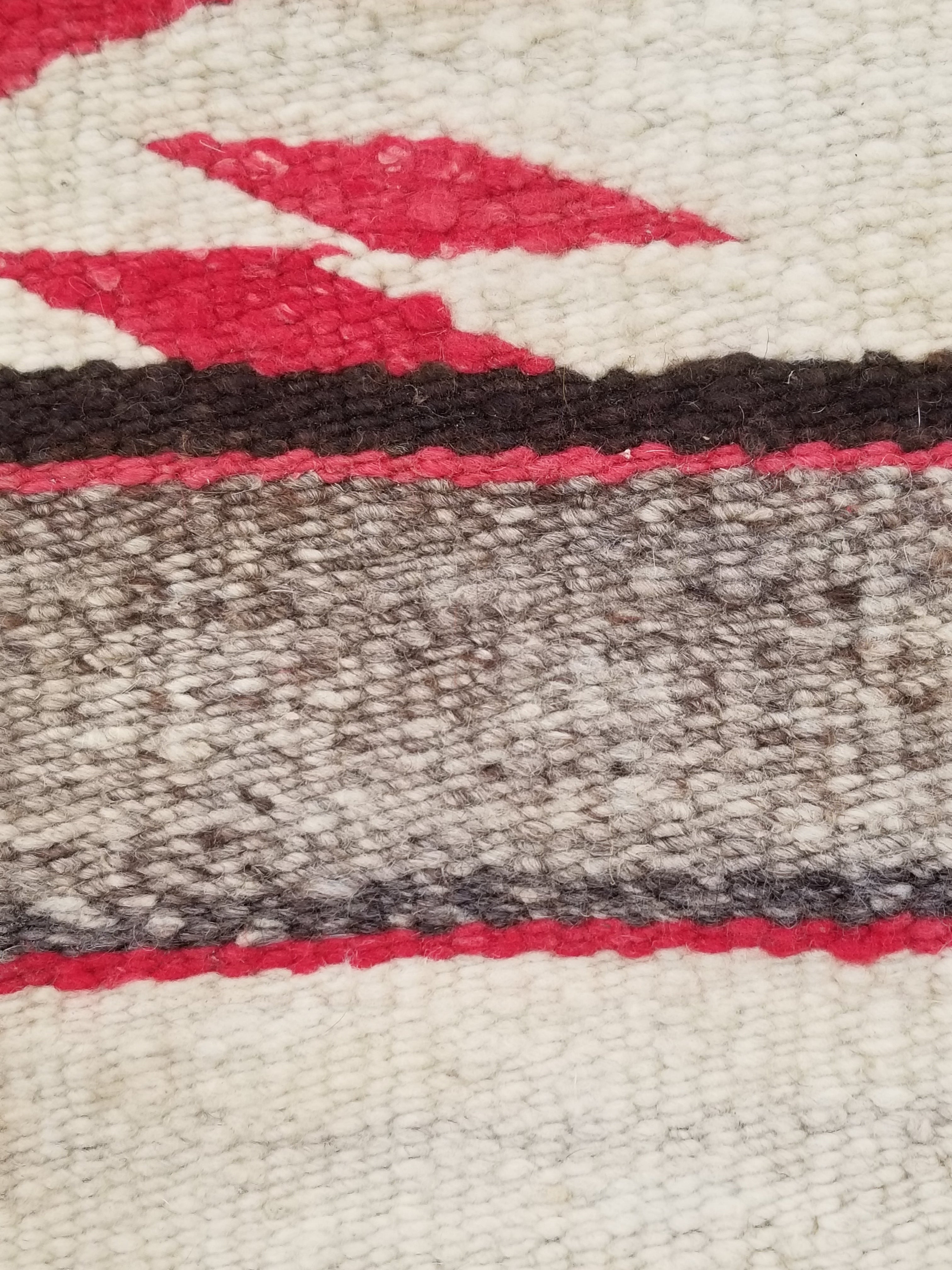 Antique Handwoven Native American Indian Navajo Saddle Blanket Wool Rug 33x30in