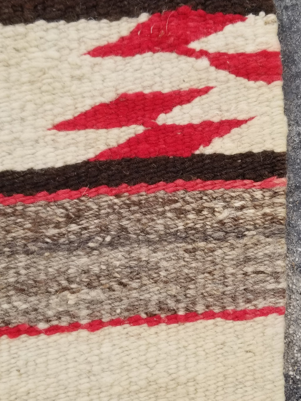 Antique Handwoven Native American Indian Navajo Saddle Blanket Wool Rug 33x30in