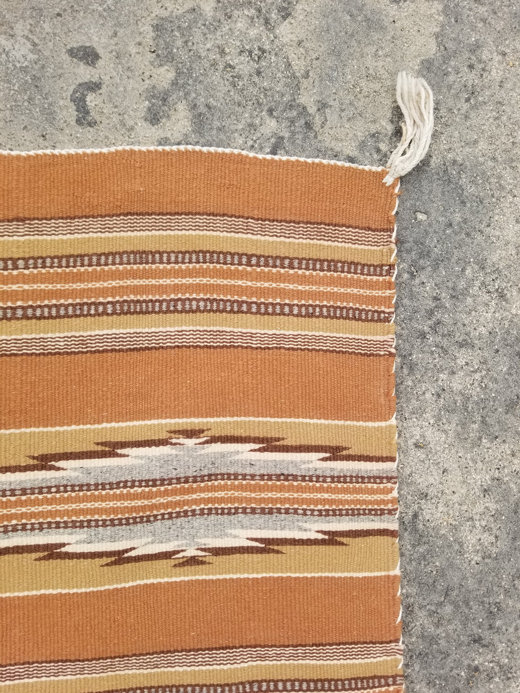 Antique Navajo Handwoven Native American Ganado Style Motifs Wool Rug