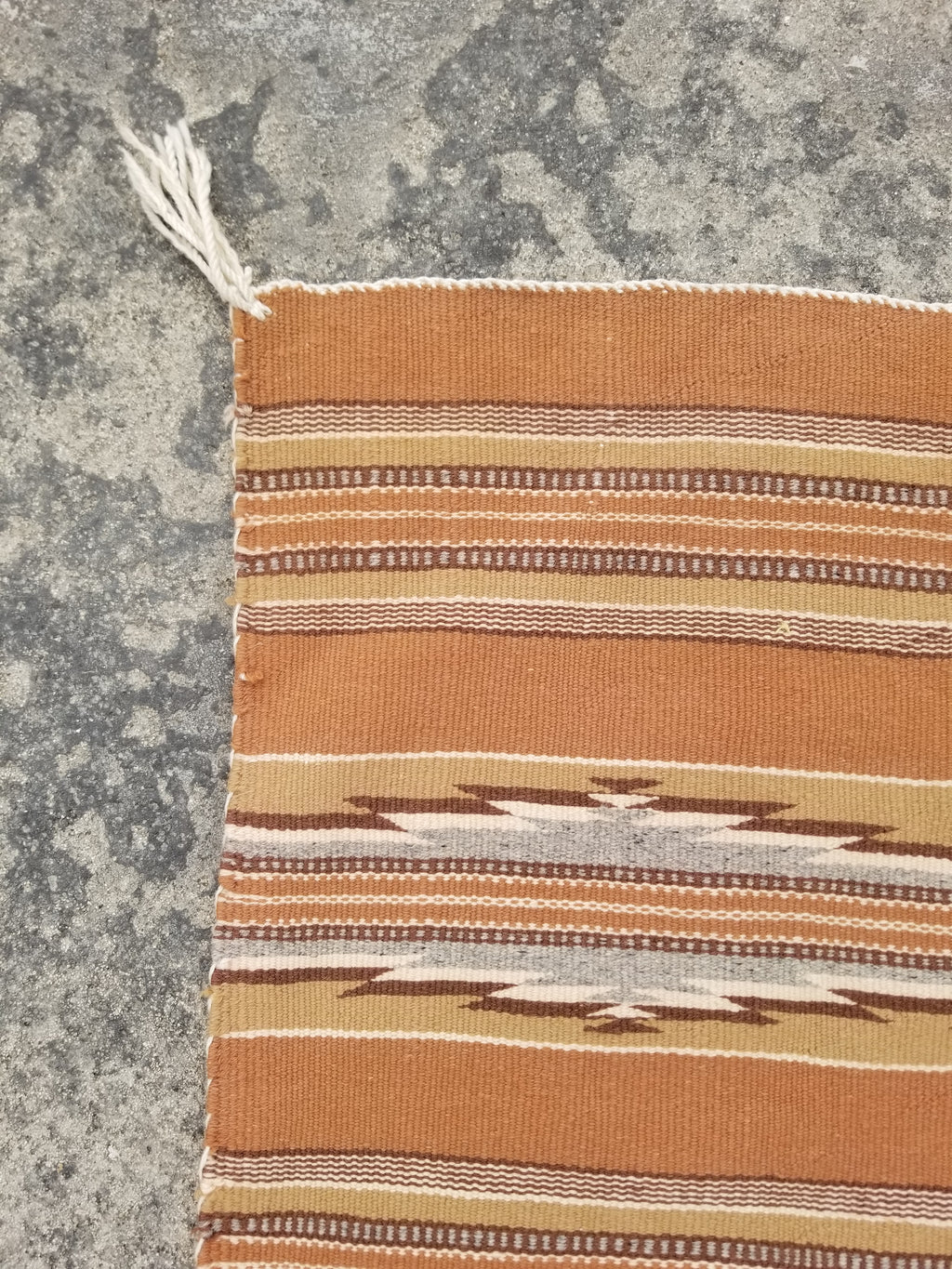 Antique Navajo Handwoven Native American Ganado Style Motifs Wool Rug