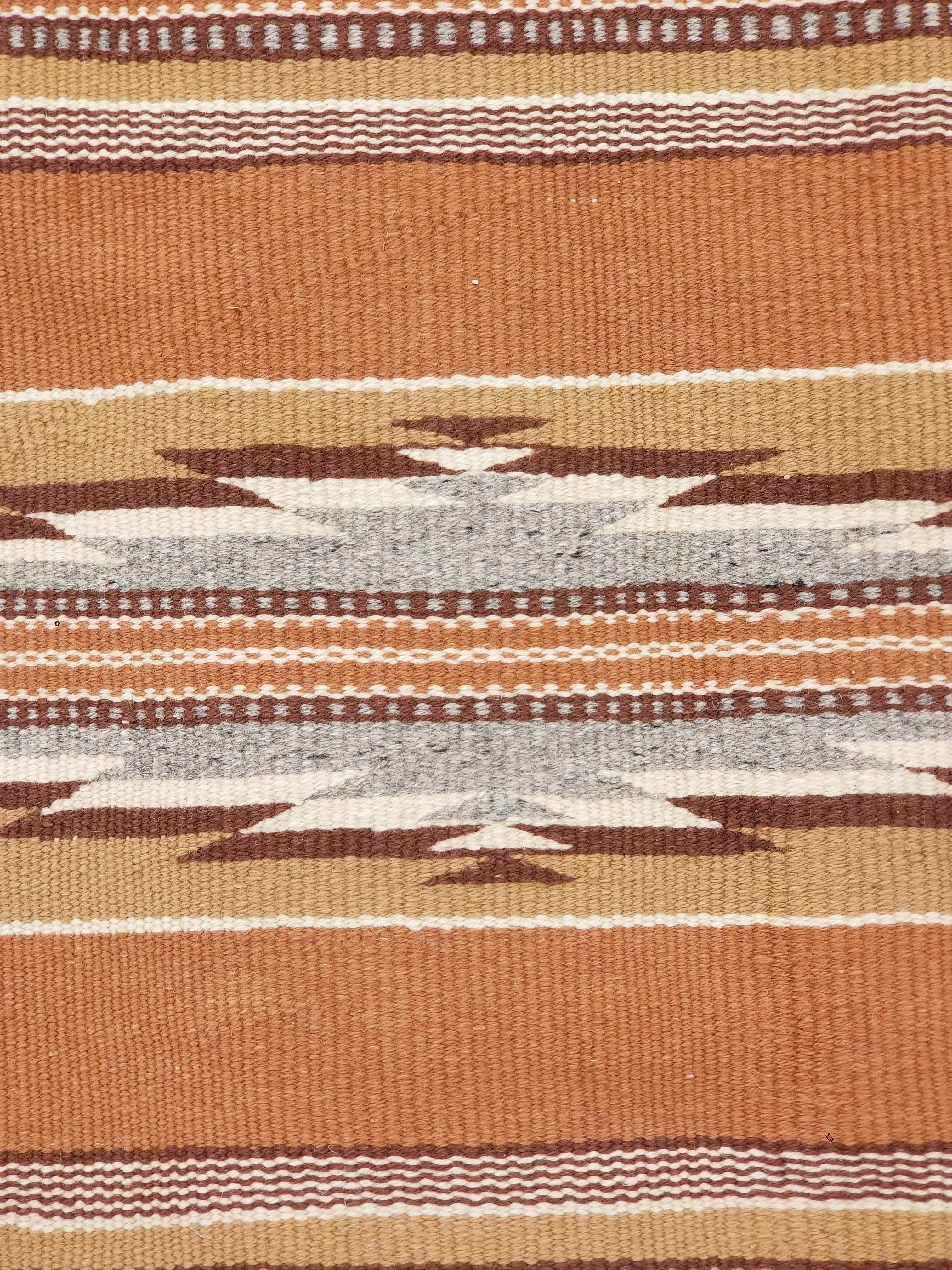 Antique Navajo Handwoven Native American Ganado Style Motifs Wool Rug