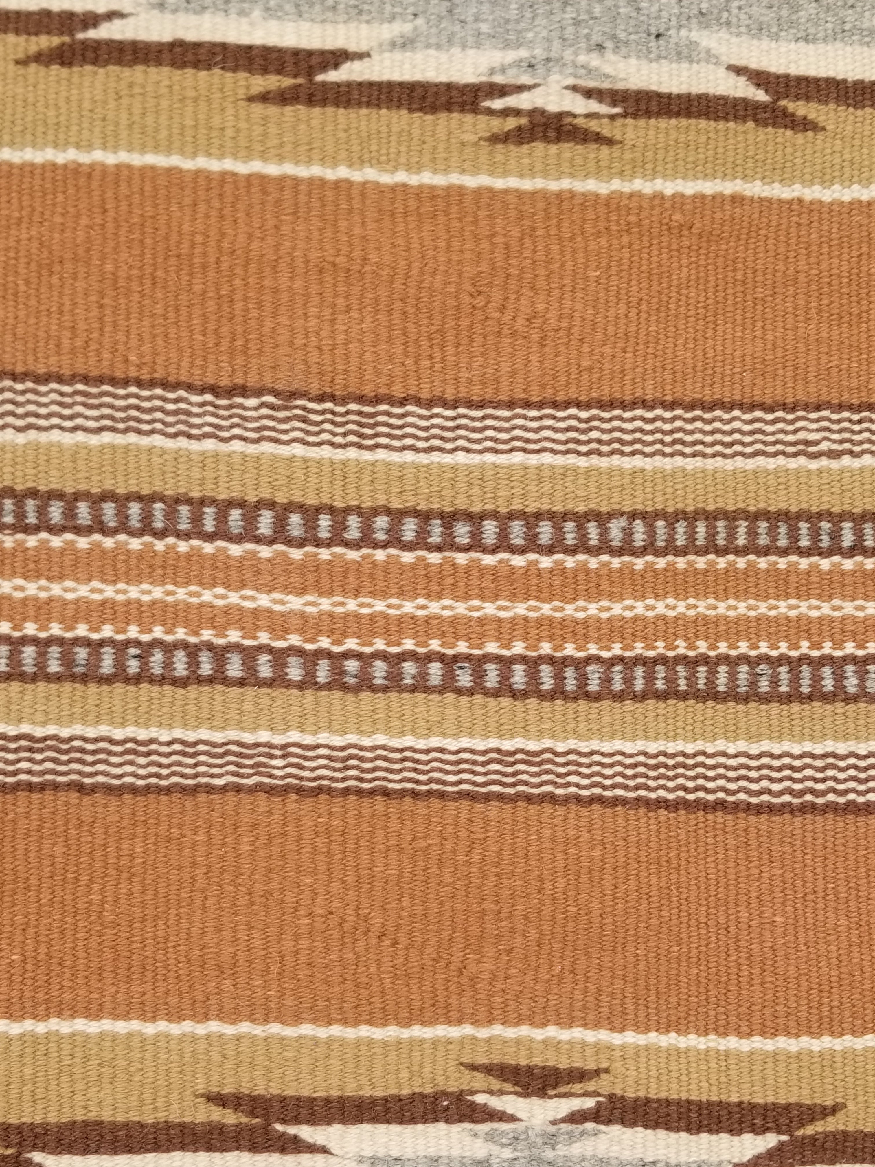 Antique Navajo Handwoven Native American Ganado Style Motifs Wool Rug