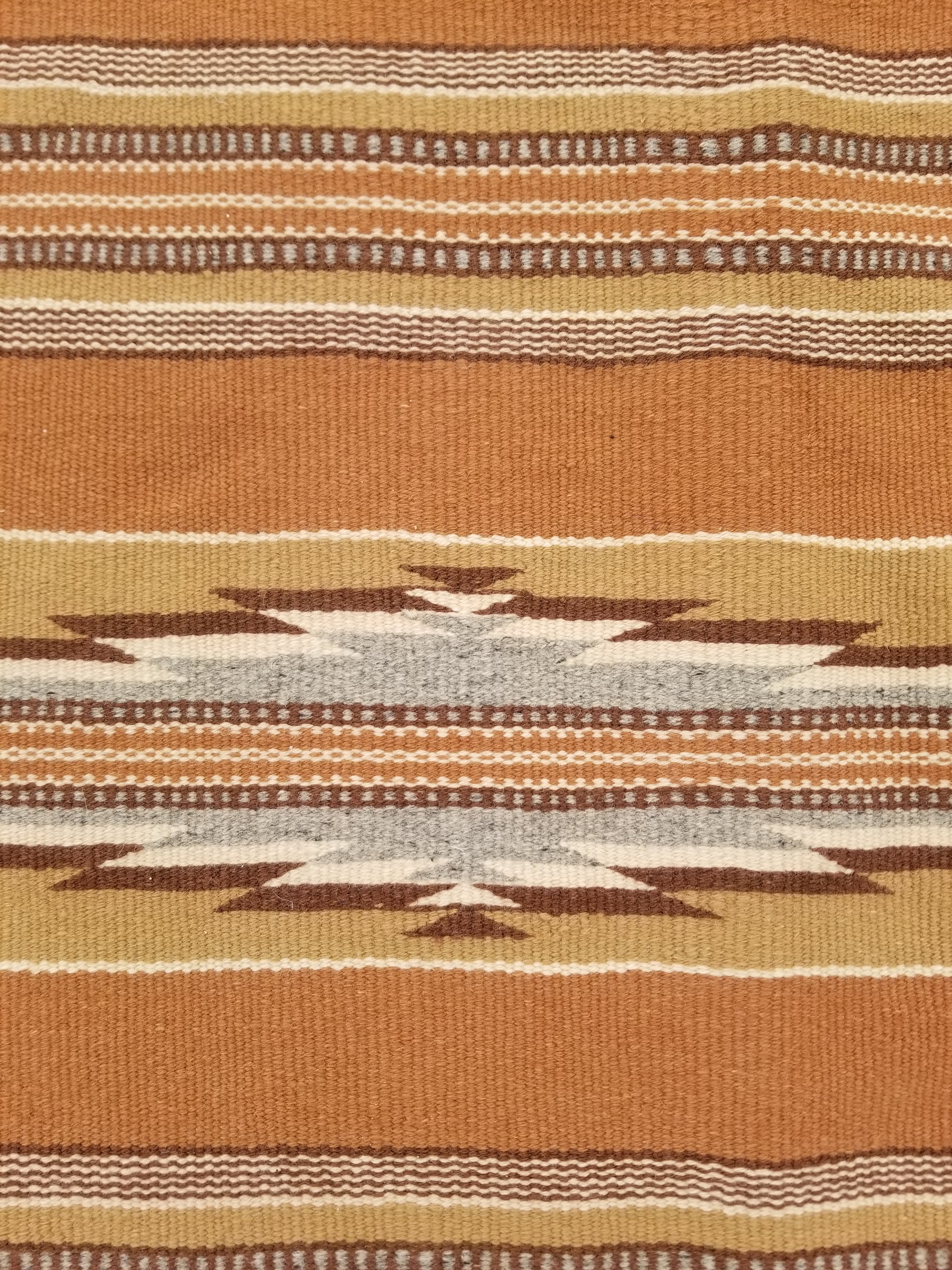 Antique Navajo Handwoven Native American Ganado Style Motifs Wool Rug