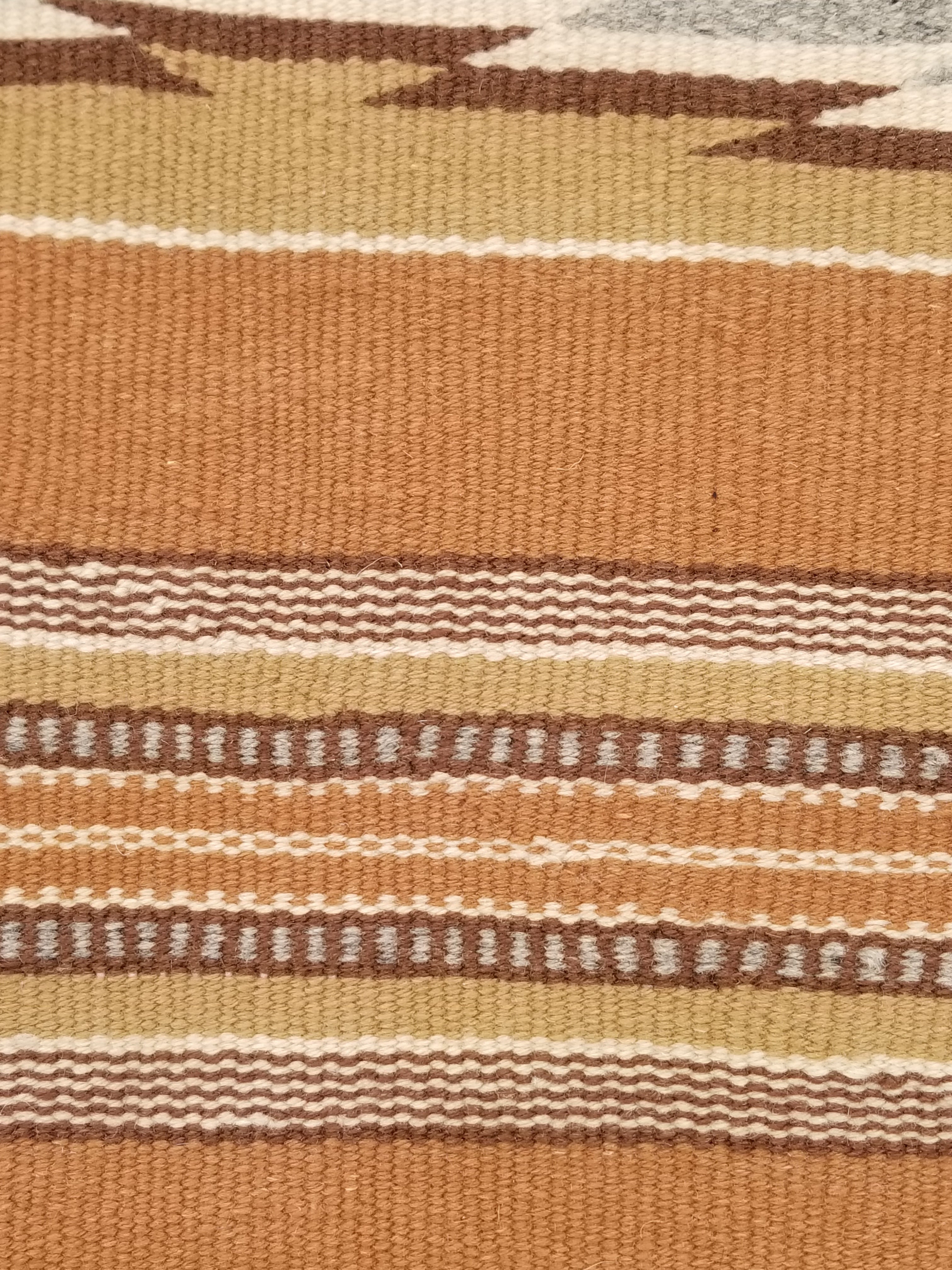 Antique Navajo Handwoven Native American Ganado Style Motifs Wool Rug