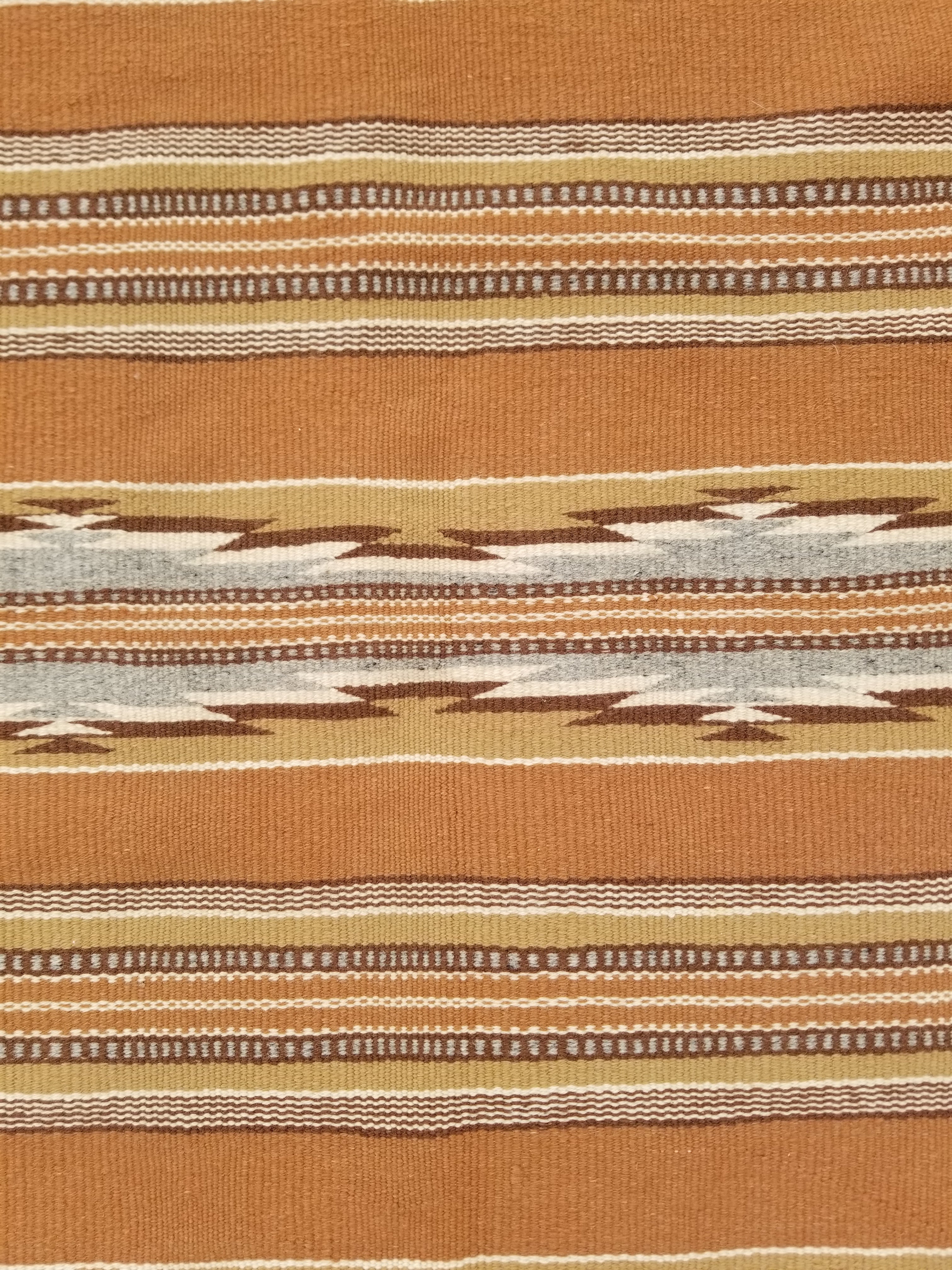 Antique Navajo Handwoven Native American Ganado Style Motifs Wool Rug