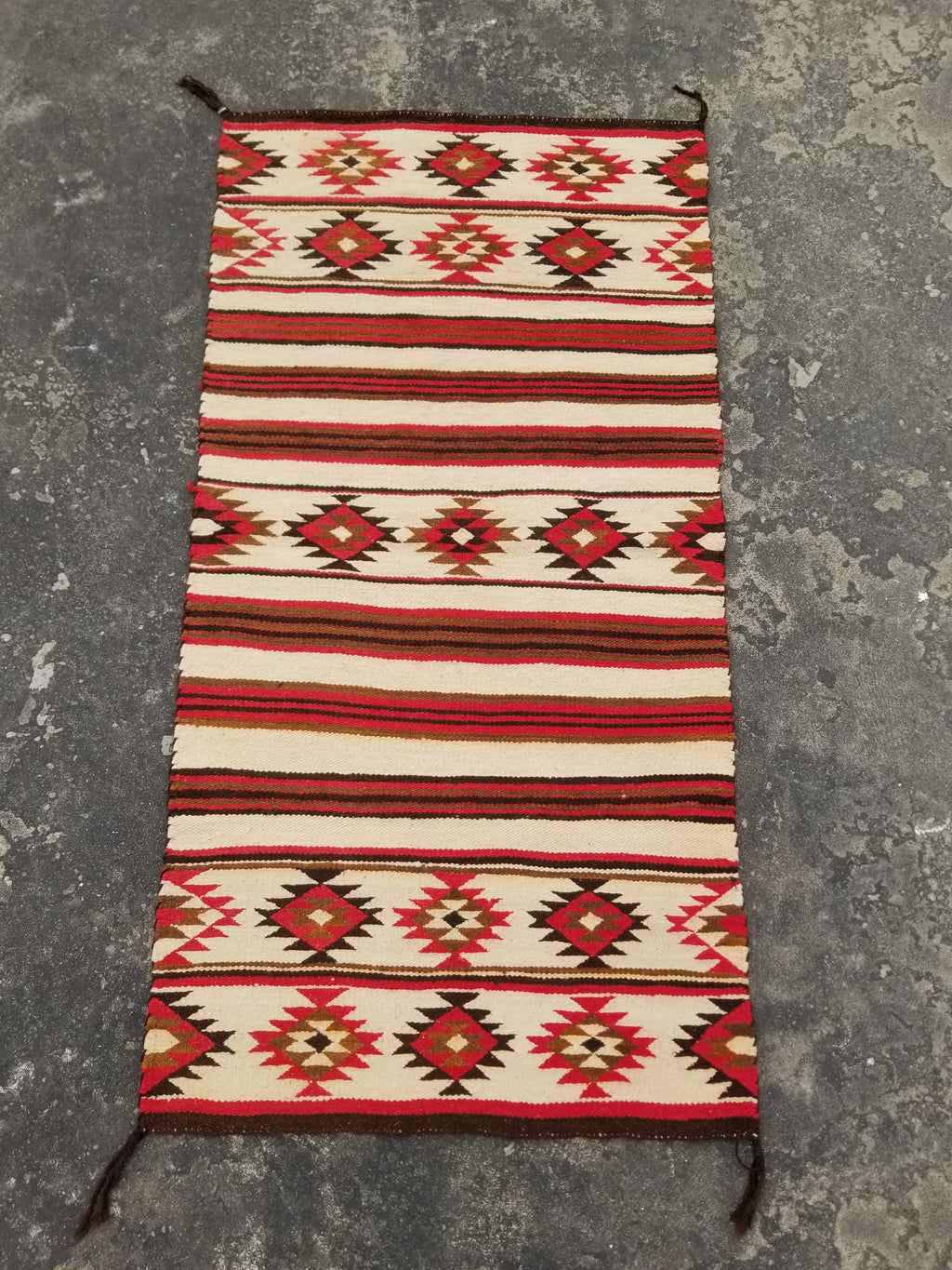 Antique Navajo Handwoven Native American Klagetoh Style Wool Rug 60x30in