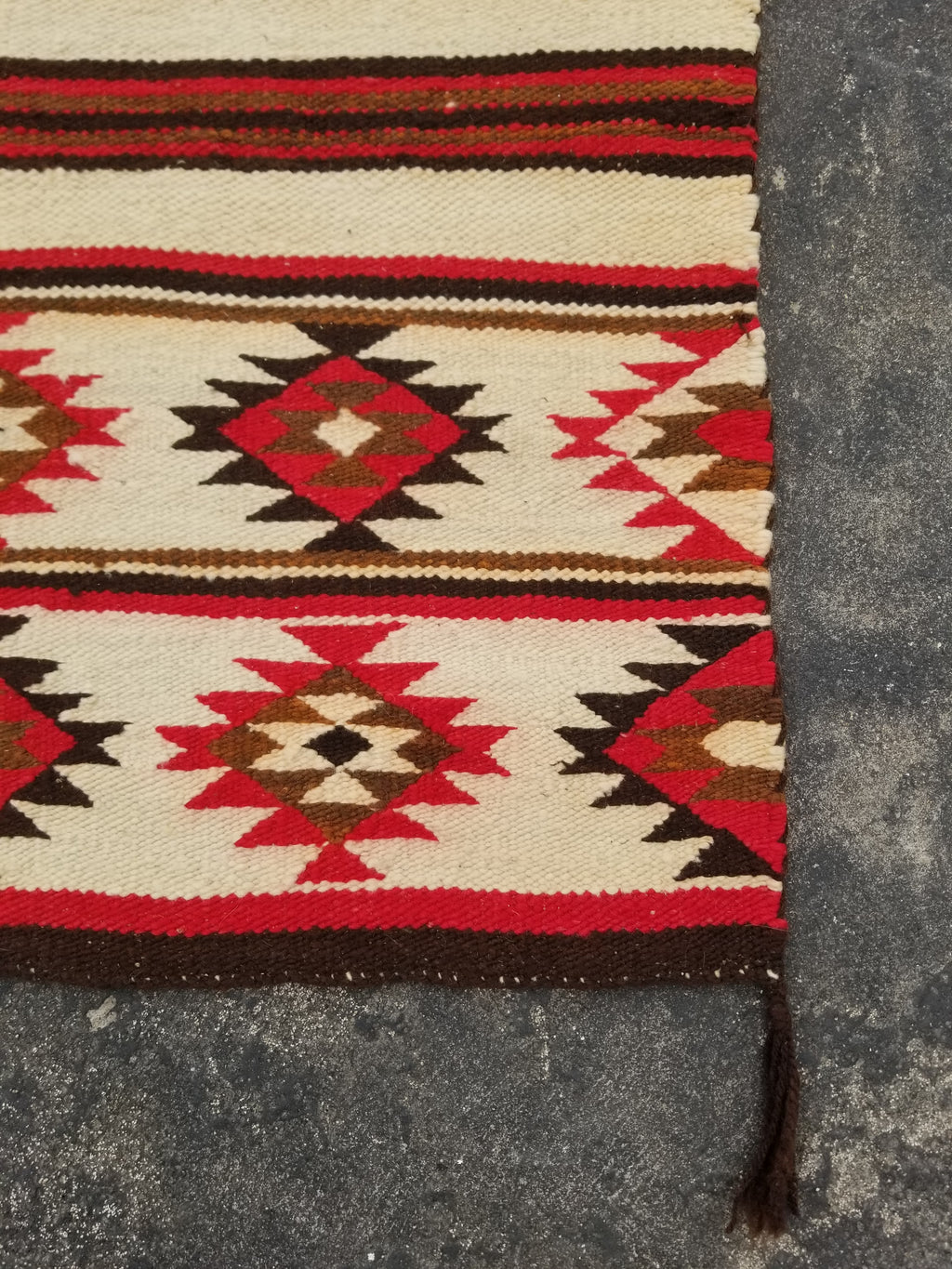 Antique Navajo Handwoven Native American Klagetoh Style Wool Rug 60x30in