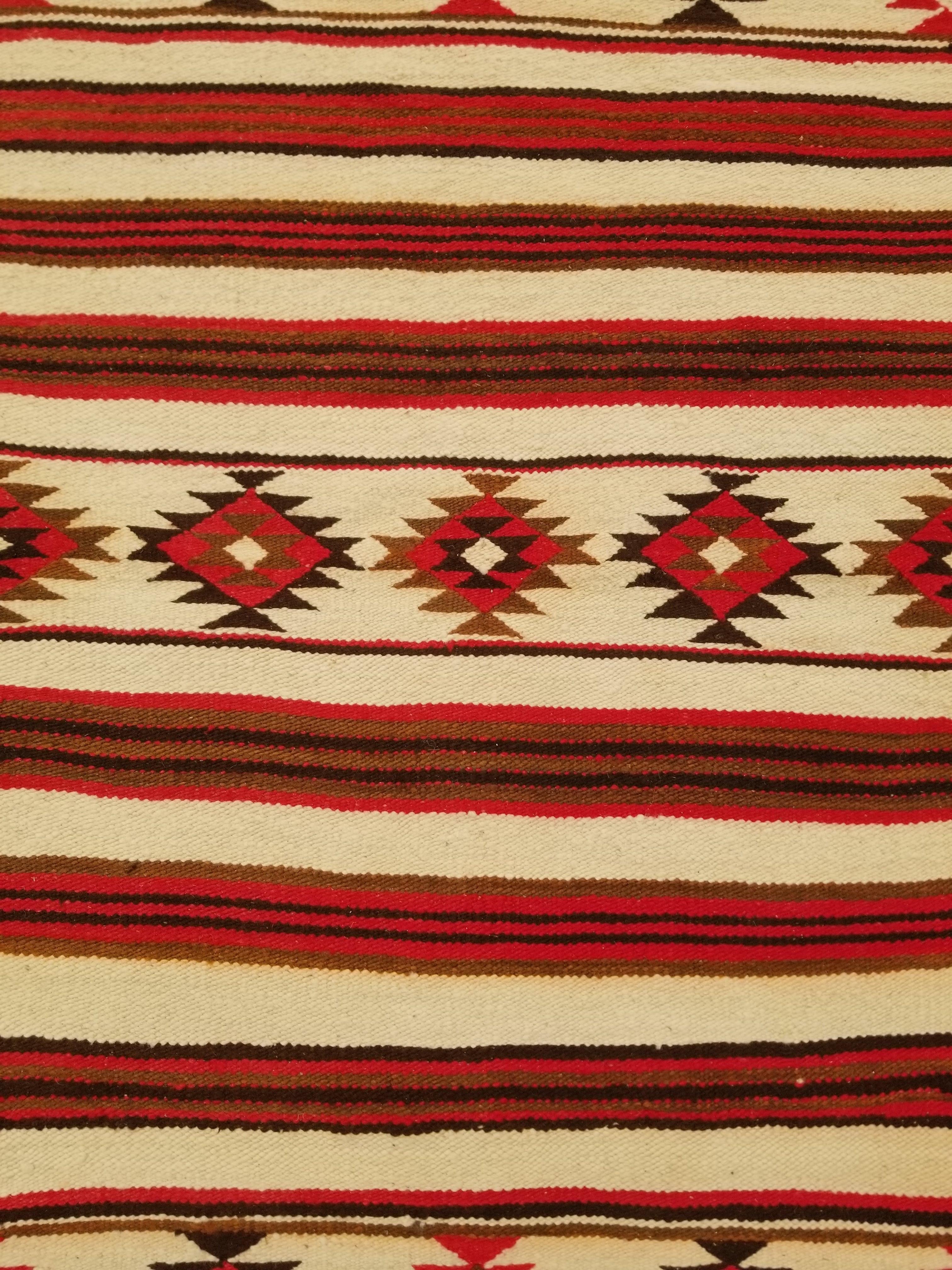 Antique Navajo Handwoven Native American Klagetoh Style Wool Rug 60x30in