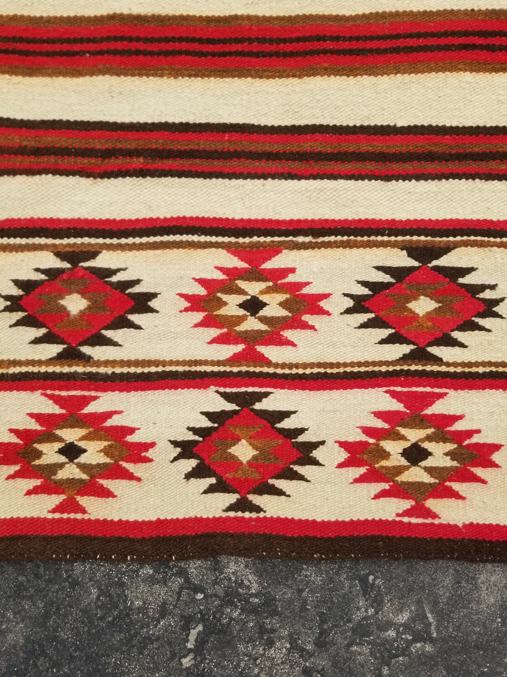 Antique Navajo Handwoven Native American Klagetoh Style Wool Rug 60x30in
