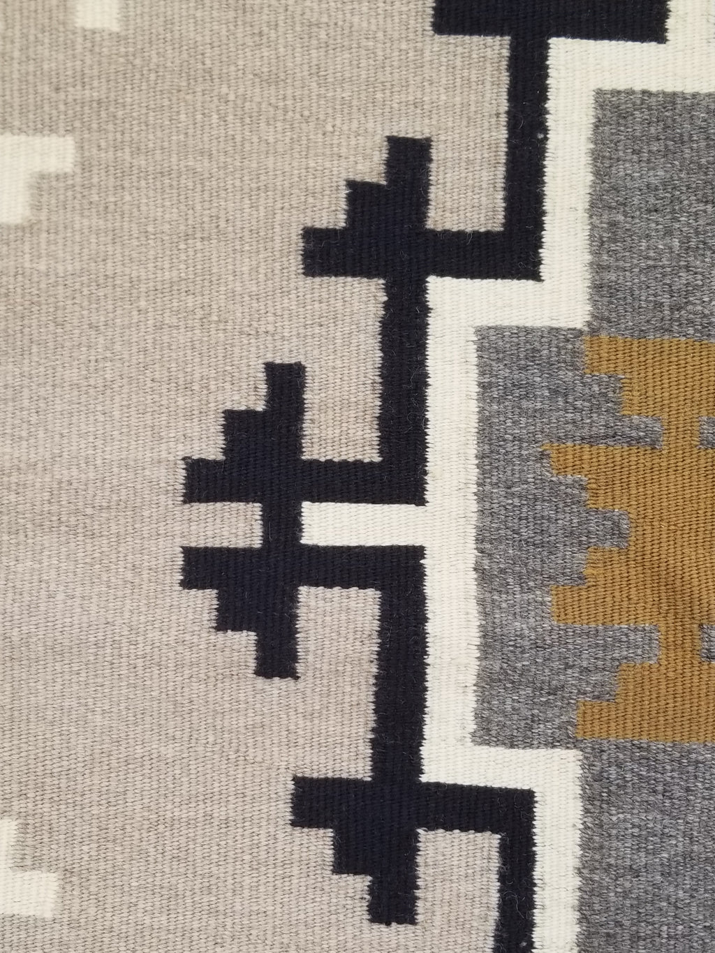 Antique Navajo Handwoven Native American Two Grey Hills Wool Rug 46x34in