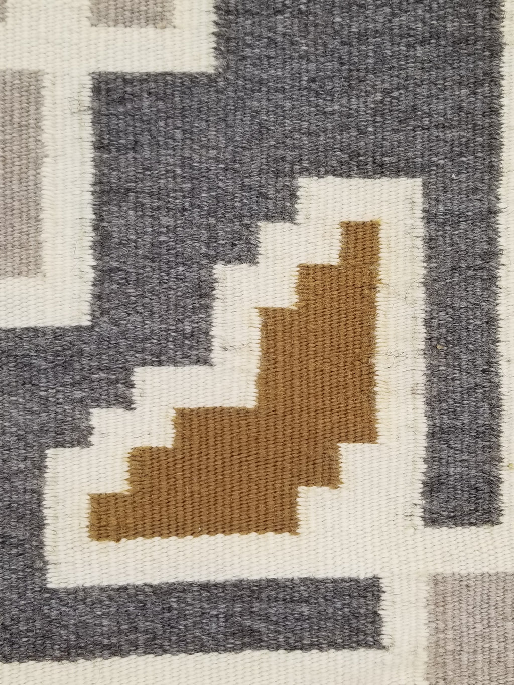 Antique Navajo Handwoven Native American Two Grey Hills Wool Rug 46x34in