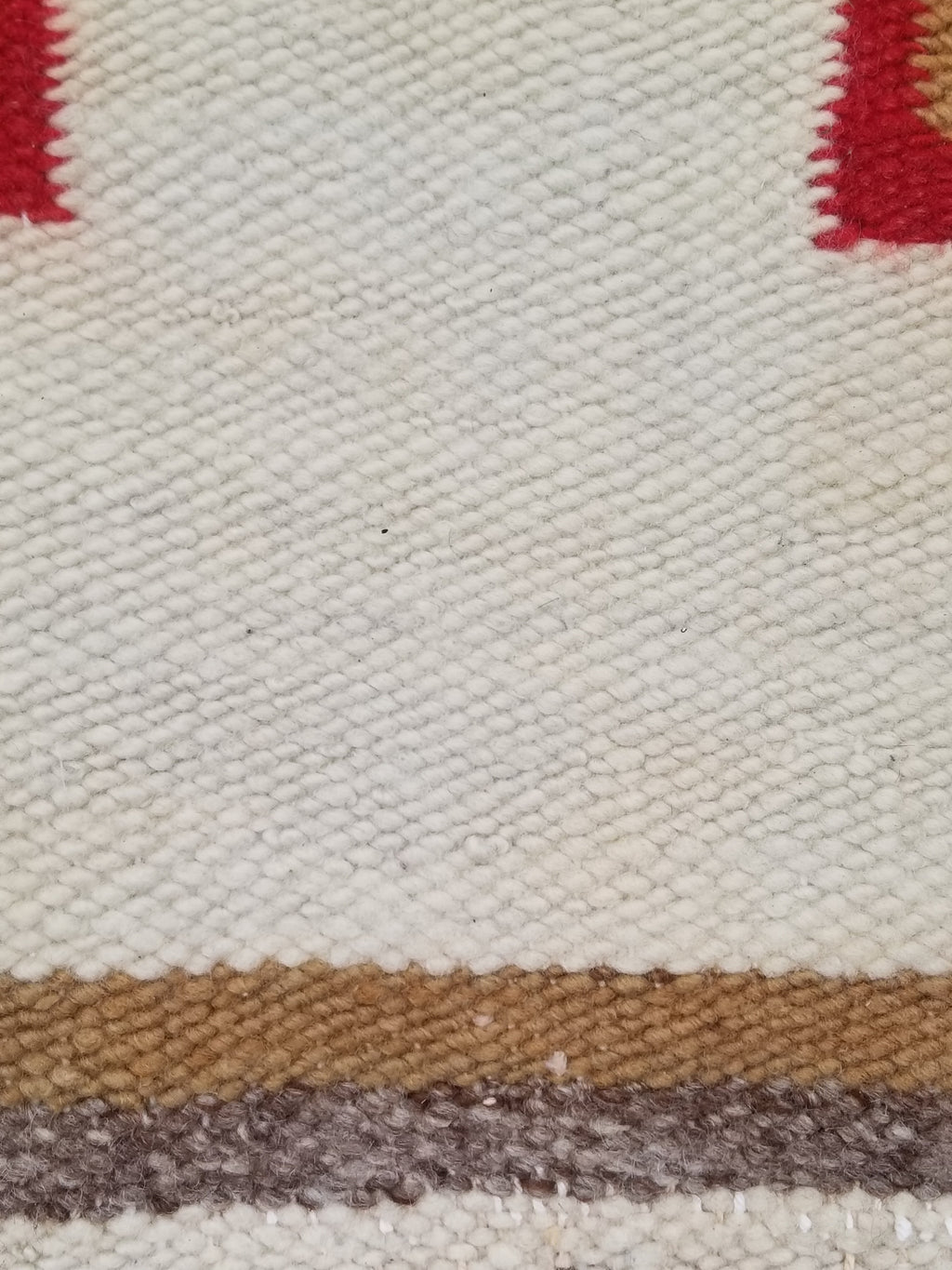 Antique Navajo Handwoven Native American Geometric Pattern Wool Rug 32x14in