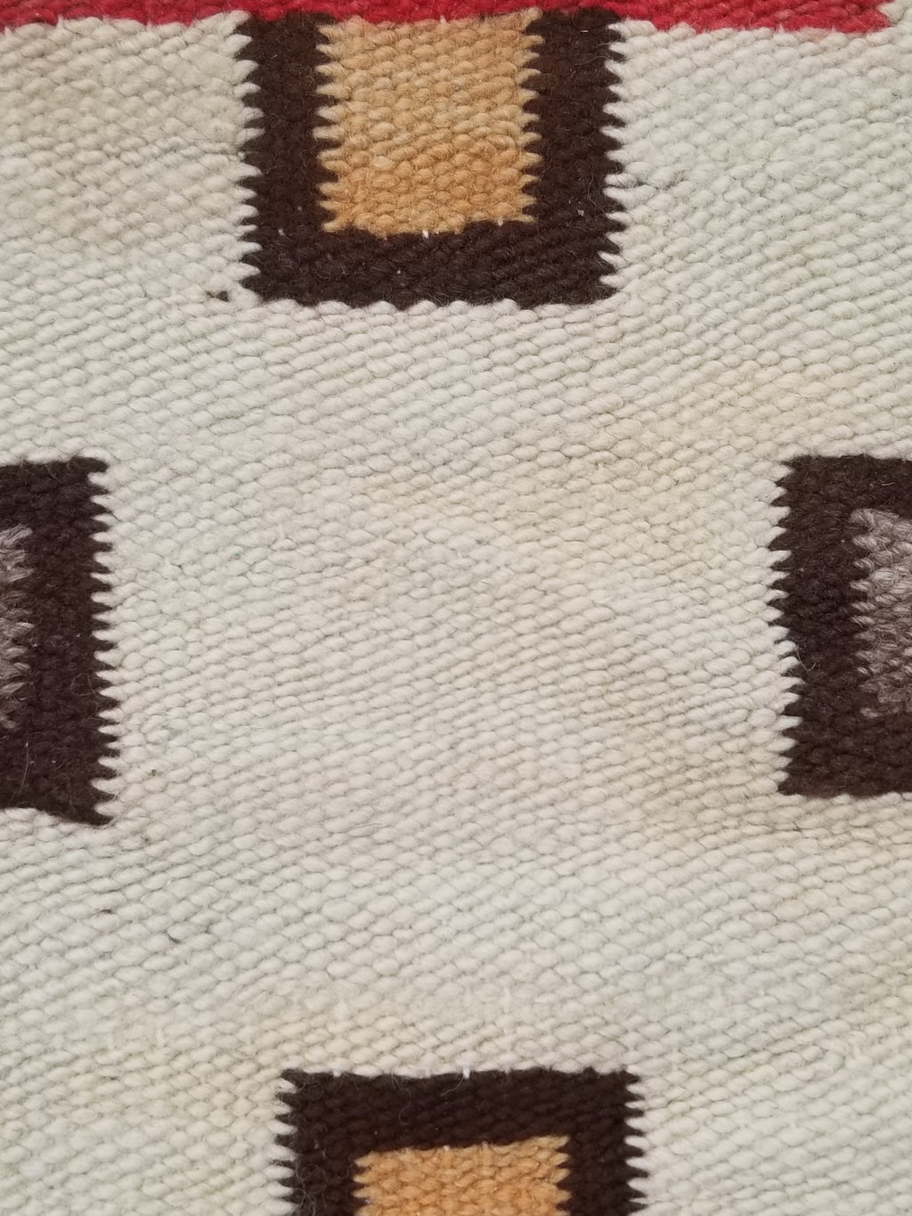 Antique Navajo Handwoven Native American Geometric Pattern Wool Rug 32x14in