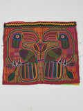 Vintage Traditional Kuna Mola Applique Work Folk Art Panel - Bird Motifs 42x35cm