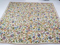 Vintage Indian Kashmiri Crewel Work Hand Embroidered Floral Bedspread 293x268cm