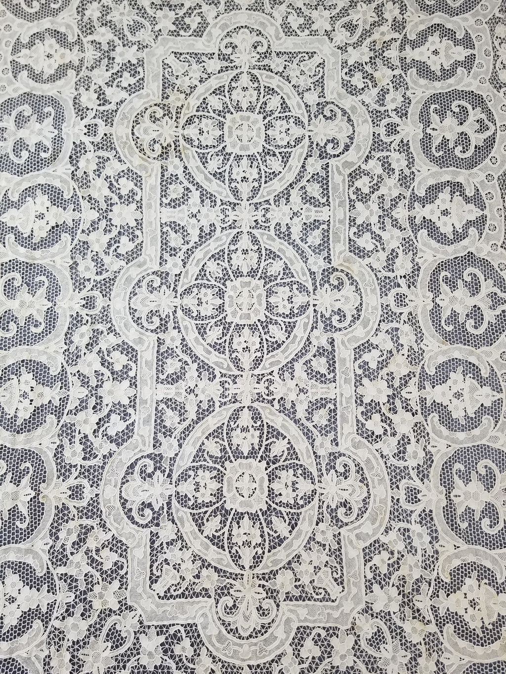 Vintage Point De Venice Needle Lace Banquet Tablecloth 253x162cm