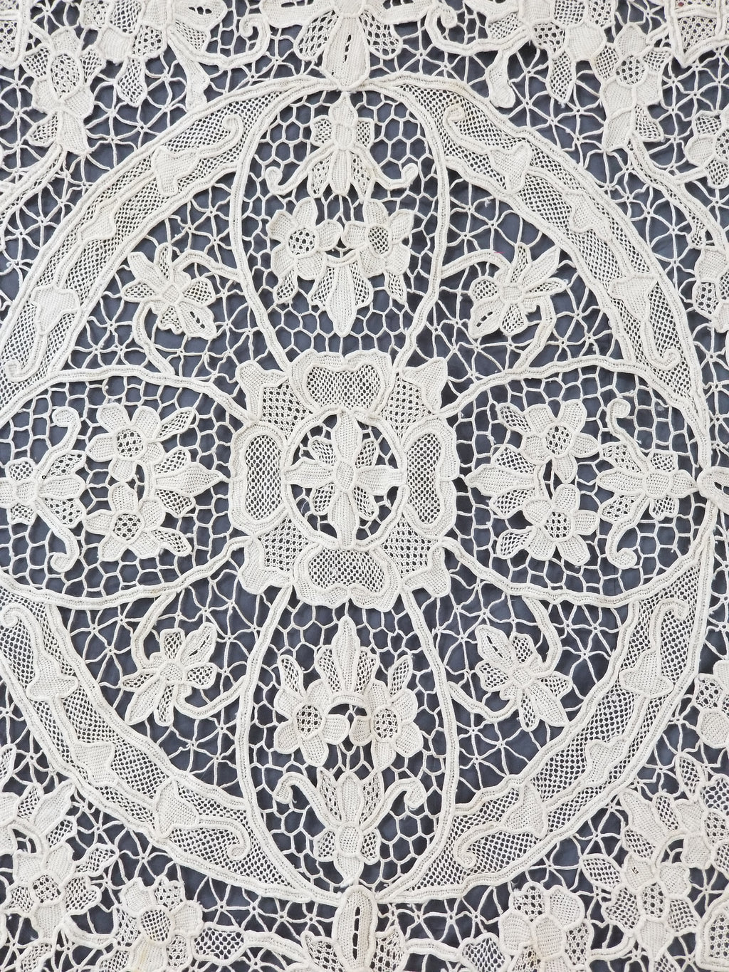 Vintage Point De Venice Needle Lace Banquet Tablecloth 253x162cm