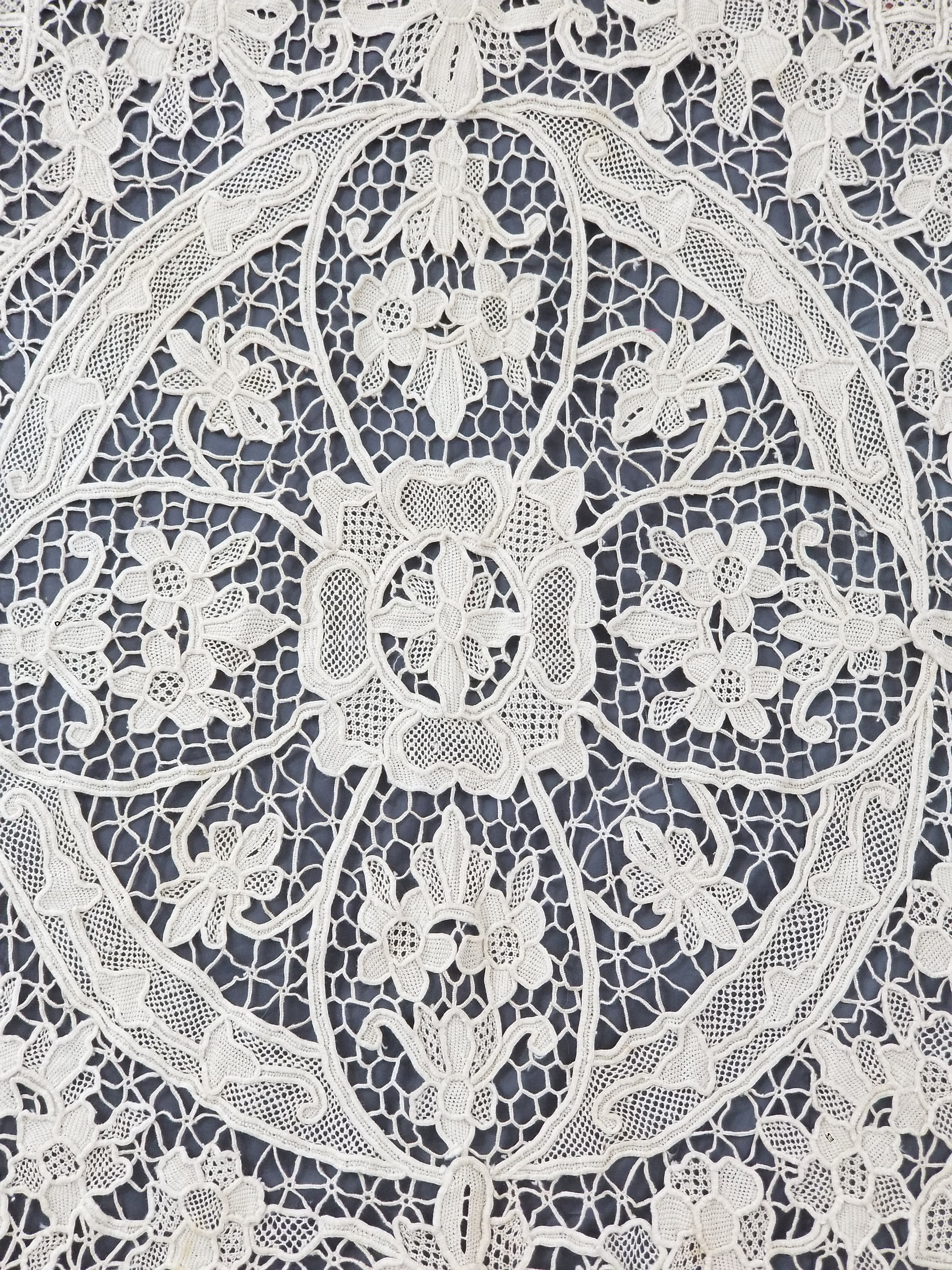 Vintage Point De Venice Needle Lace Banquet Tablecloth 253x162cm