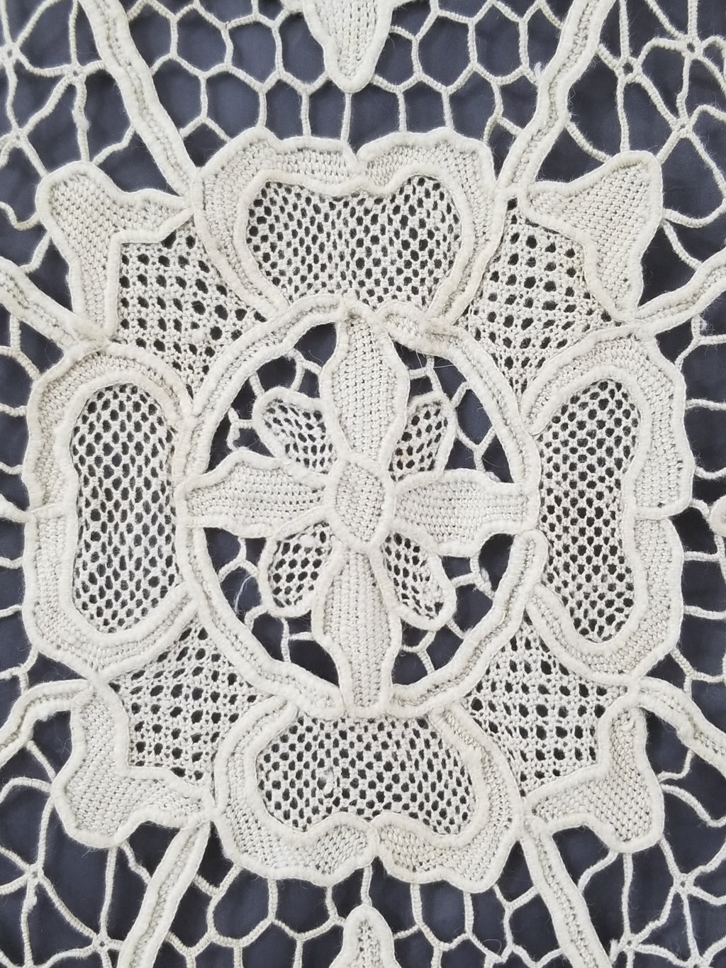 Vintage Point De Venice Needle Lace Banquet Tablecloth 253x162cm