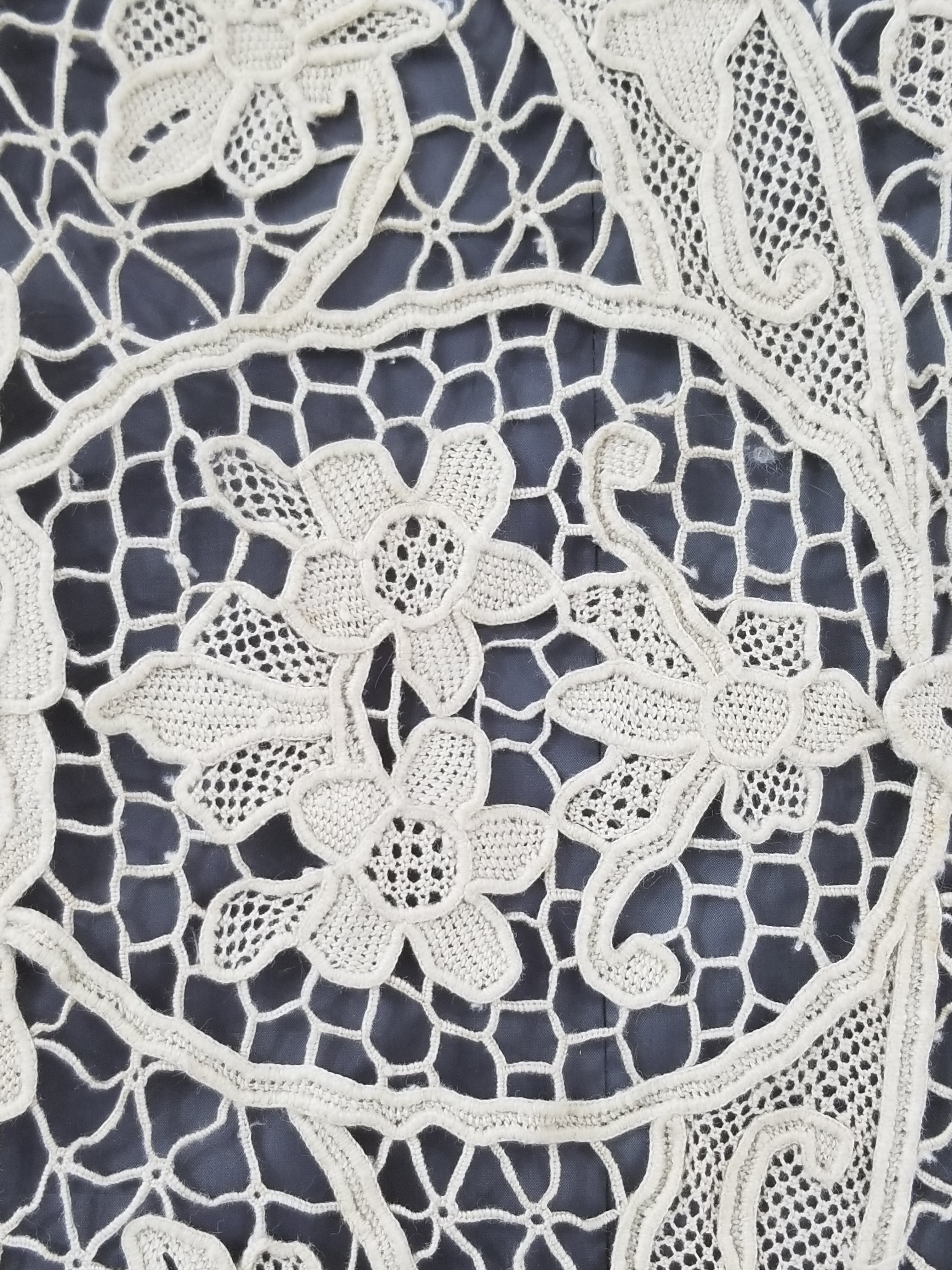 Vintage Point De Venice Needle Lace Banquet Tablecloth 253x162cm