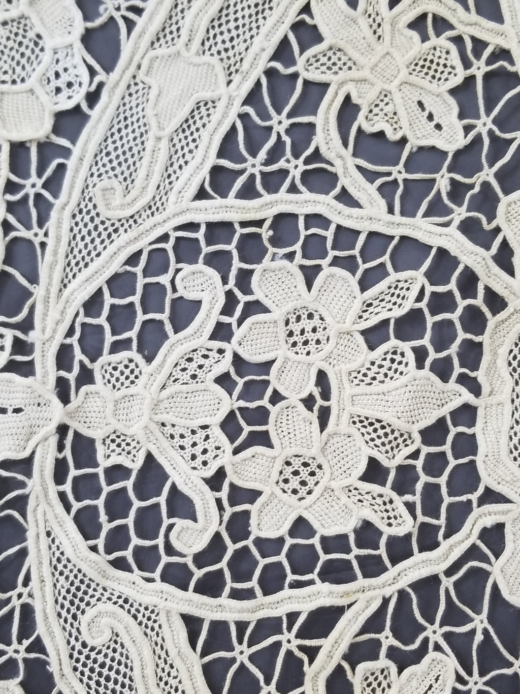 Vintage Point De Venice Needle Lace Banquet Tablecloth 253x162cm