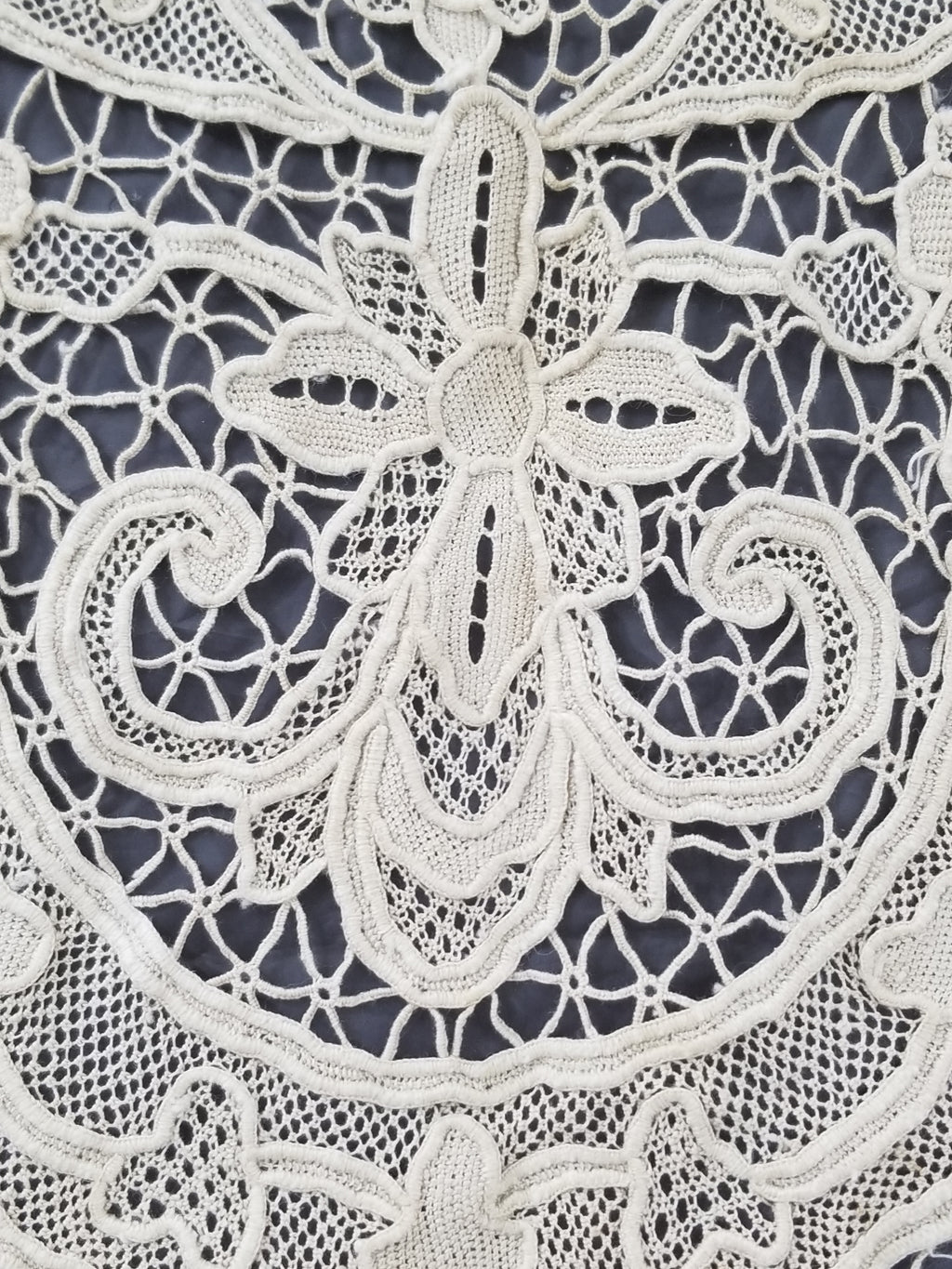 Vintage Point De Venice Needle Lace Banquet Tablecloth 253x162cm