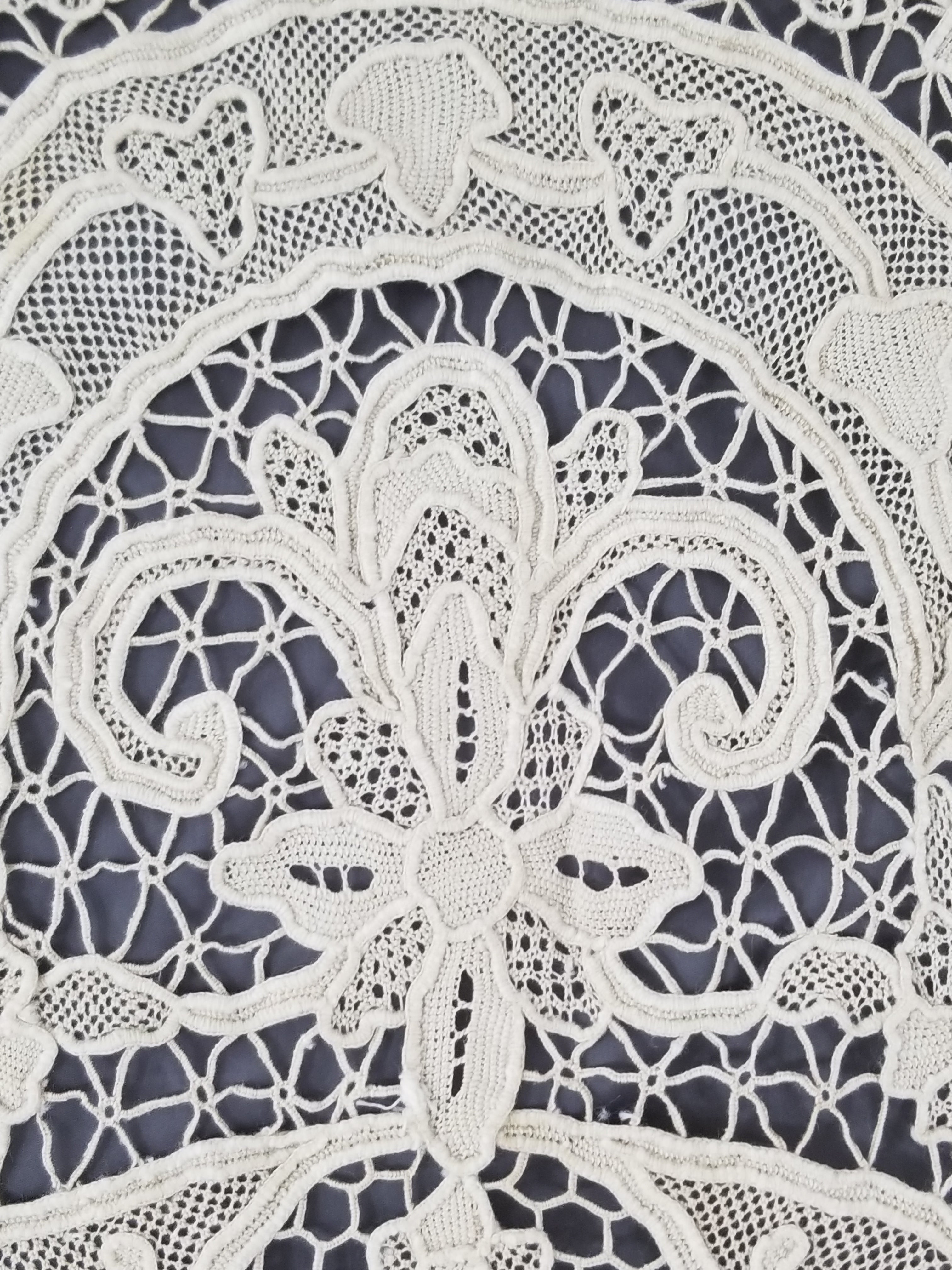 Vintage Point De Venice Needle Lace Banquet Tablecloth 253x162cm