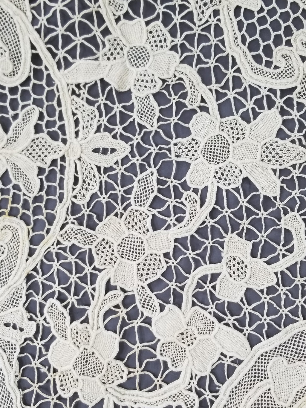 Vintage Point De Venice Needle Lace Banquet Tablecloth 253x162cm