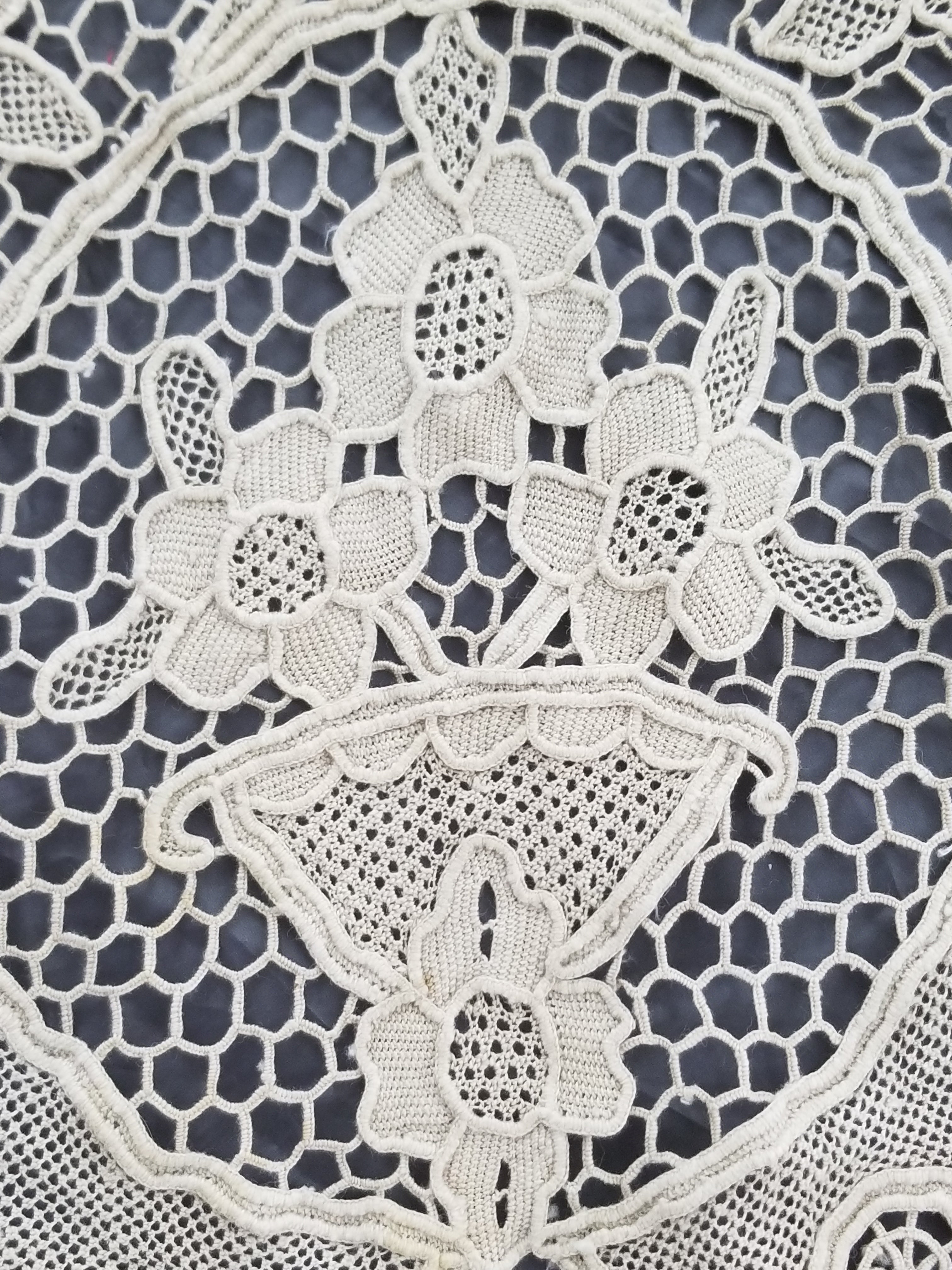 Vintage Point De Venice Needle Lace Banquet Tablecloth 253x162cm