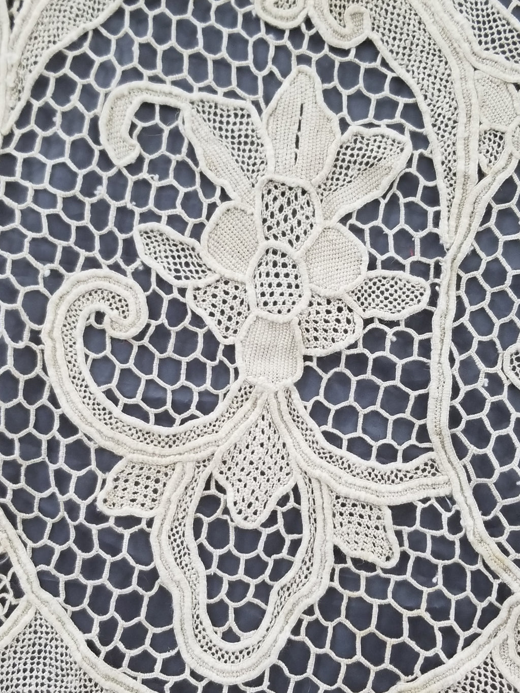 Vintage Point De Venice Needle Lace Banquet Tablecloth 253x162cm