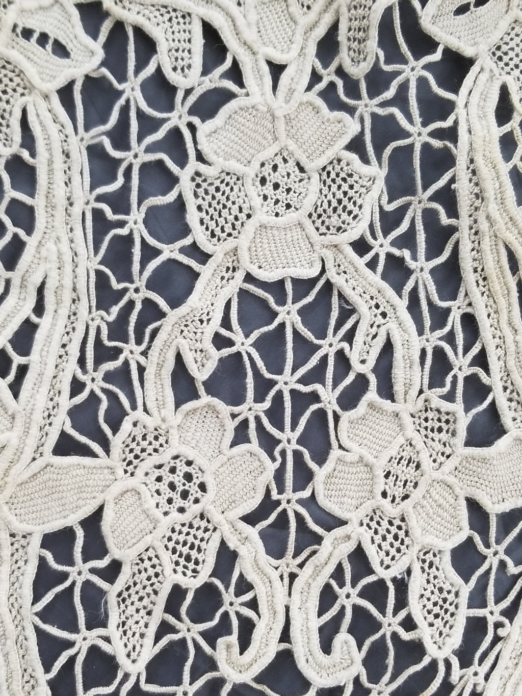 Vintage Point De Venice Needle Lace Banquet Tablecloth 253x162cm