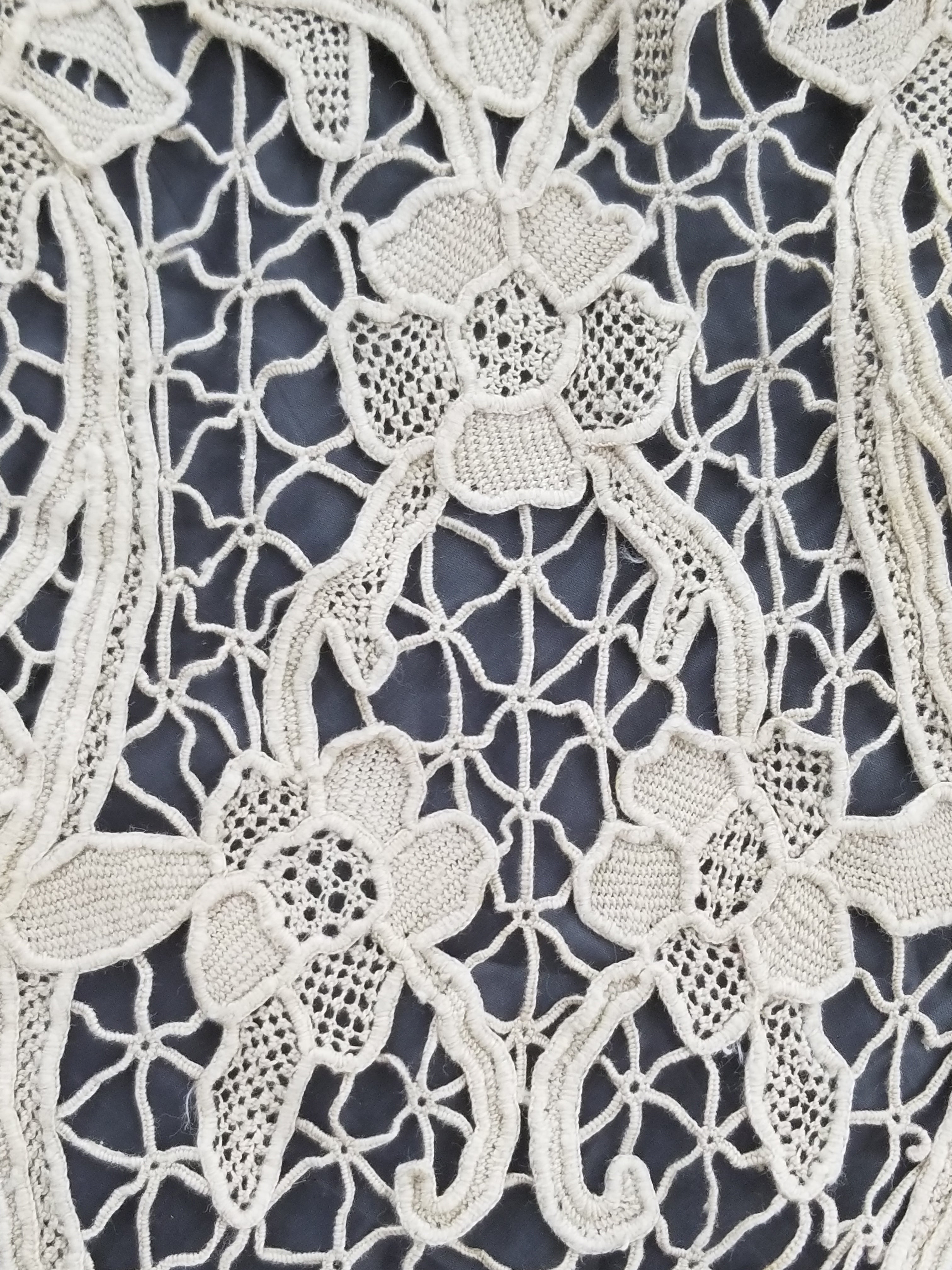 Vintage Point De Venice Needle Lace Banquet Tablecloth 253x162cm