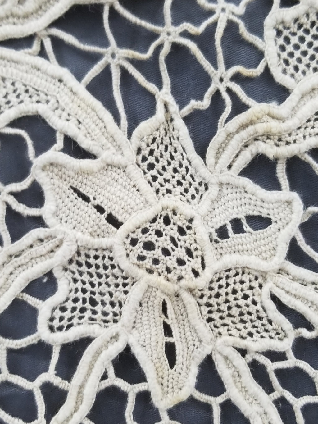 Vintage Point De Venice Needle Lace Banquet Tablecloth 253x162cm